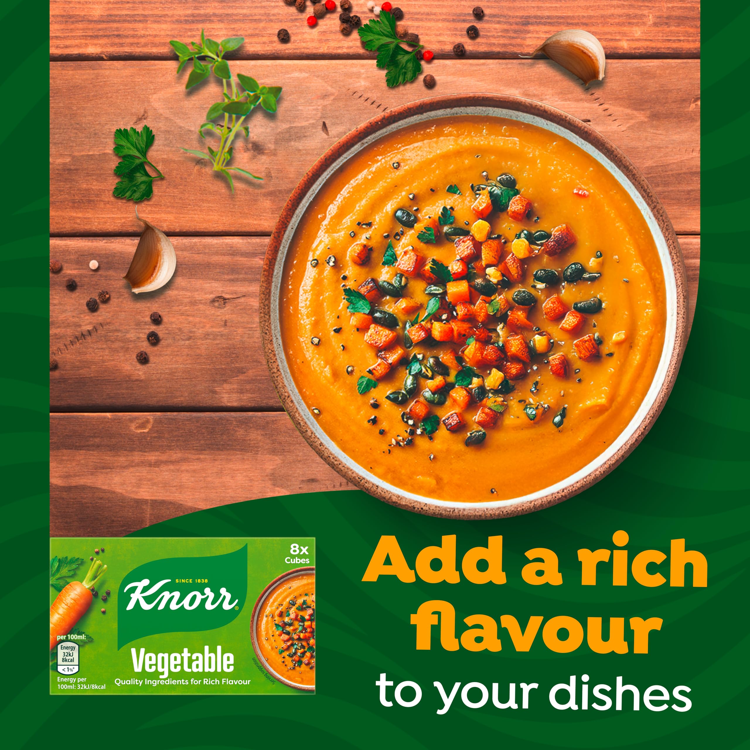Knorr Vegetable Stock Cubes - Richer Flavour, Gluten-Free | 8 x 10g Cubes 3