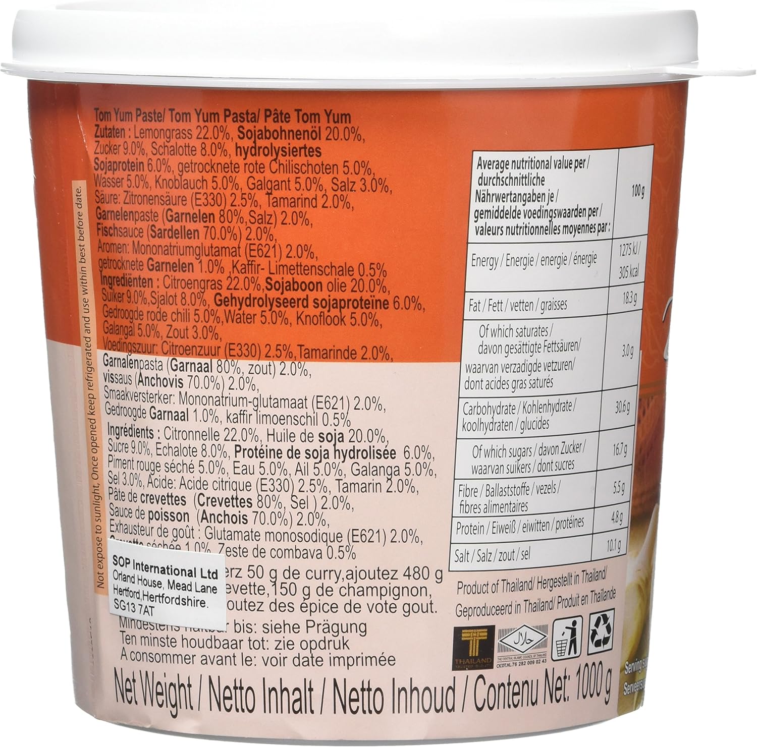 Mae Ploy Tom Yam Paste 1 kg - Authentic Thai Red Curry Paste for Spicy Soups and Stir-Fries 6