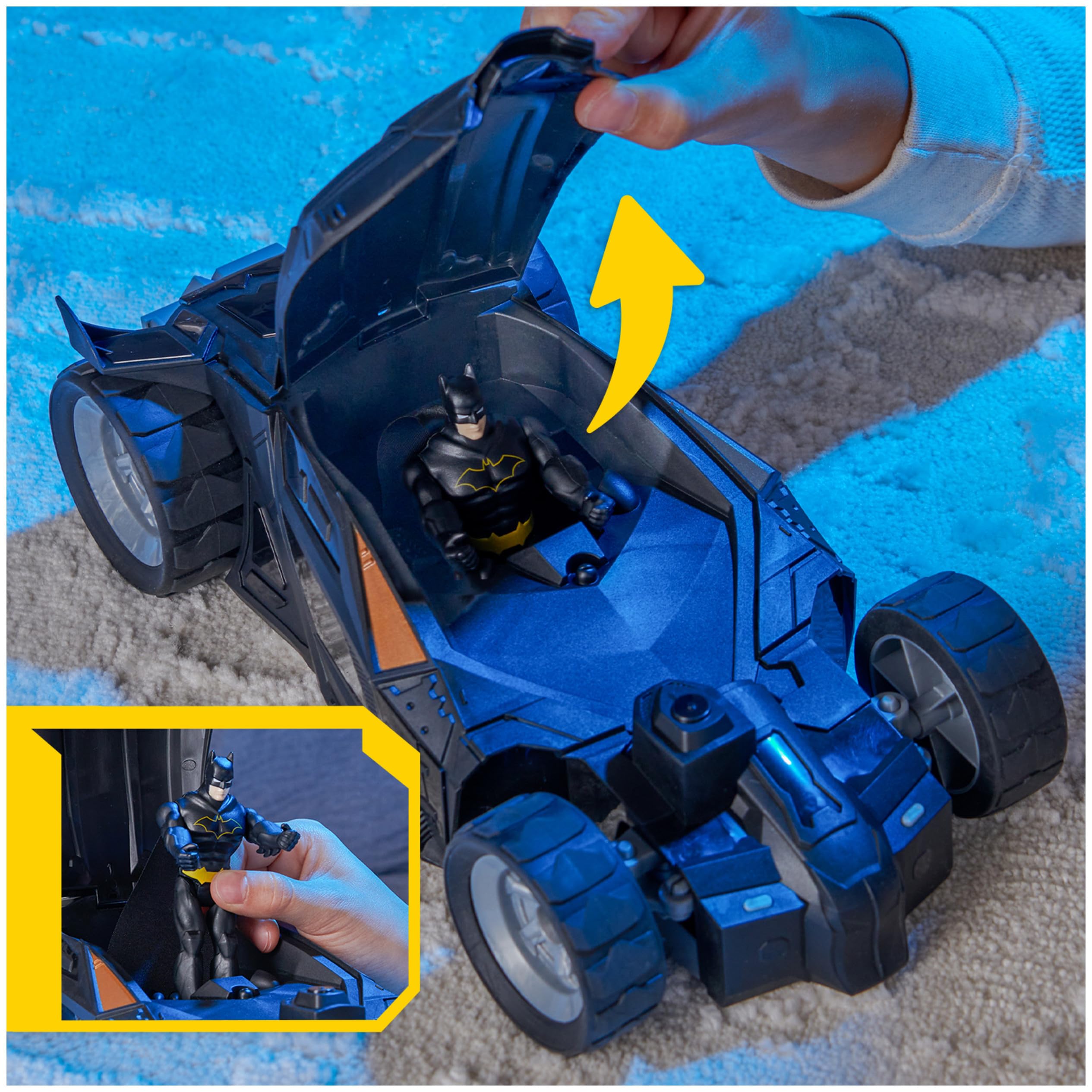 DC Comics Batman Batmobile Remote Control Car - 1:20 Scale, Includes 10 cm Batman Figure 10