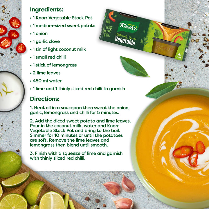 Knorr Vegetable Stock Pot Gluten-Free - 4 x 28g Pots for Rich Vegetable Flavour