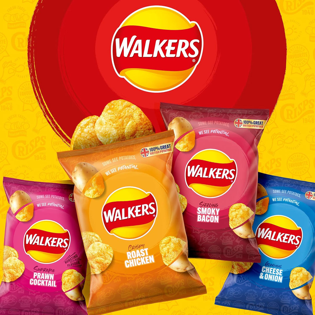 Walkers Roast Chicken Crisps 32.5g (Case of 32) - Made with 100% British Potatoes