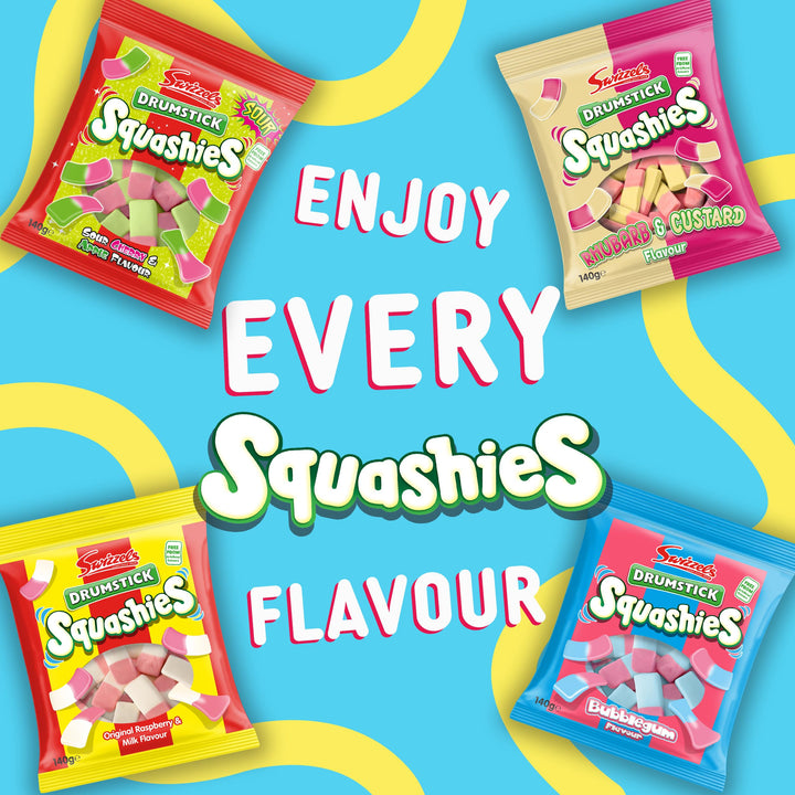 Swizzels Drumstick Squashies - Raspberry and Milk Flavour Sweets