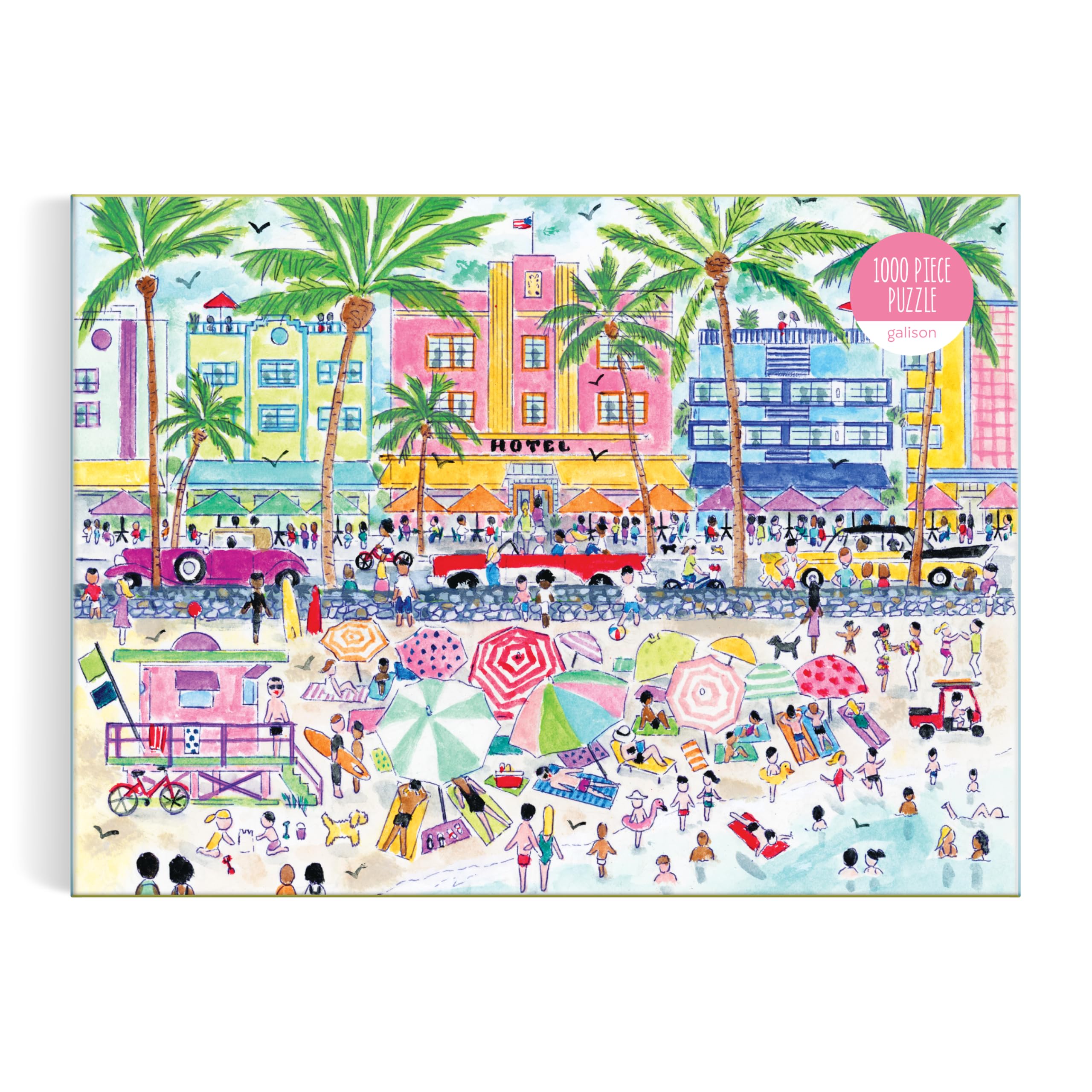 Galison Michael Storrings South Beach Miami Jigsaw Puzzle - 1000 Pieces 2