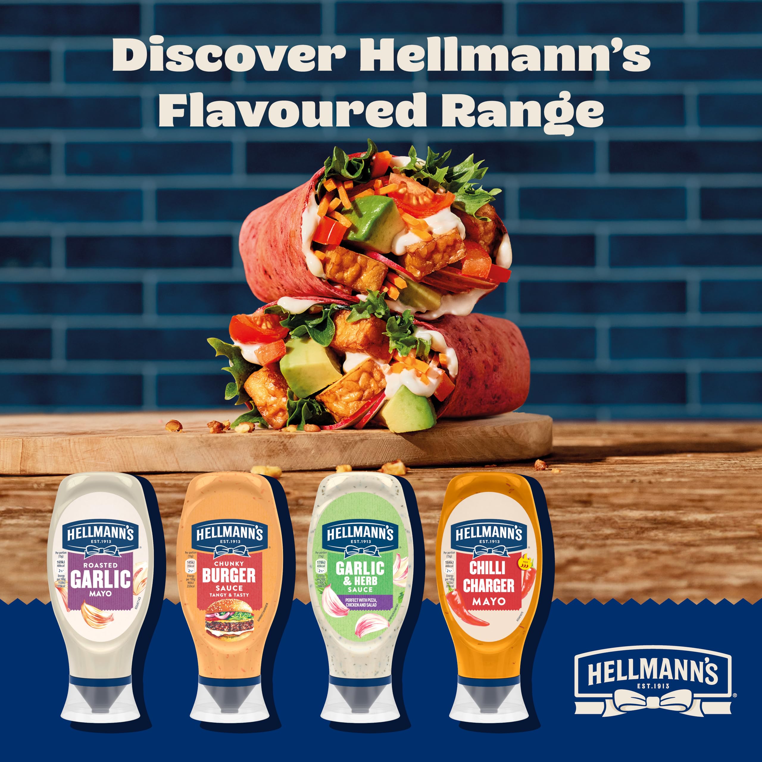 Hellmann's Garlic & Herbs Creamy Sauce - Vegetarian, Gluten-Free | 430ml Bottle 3