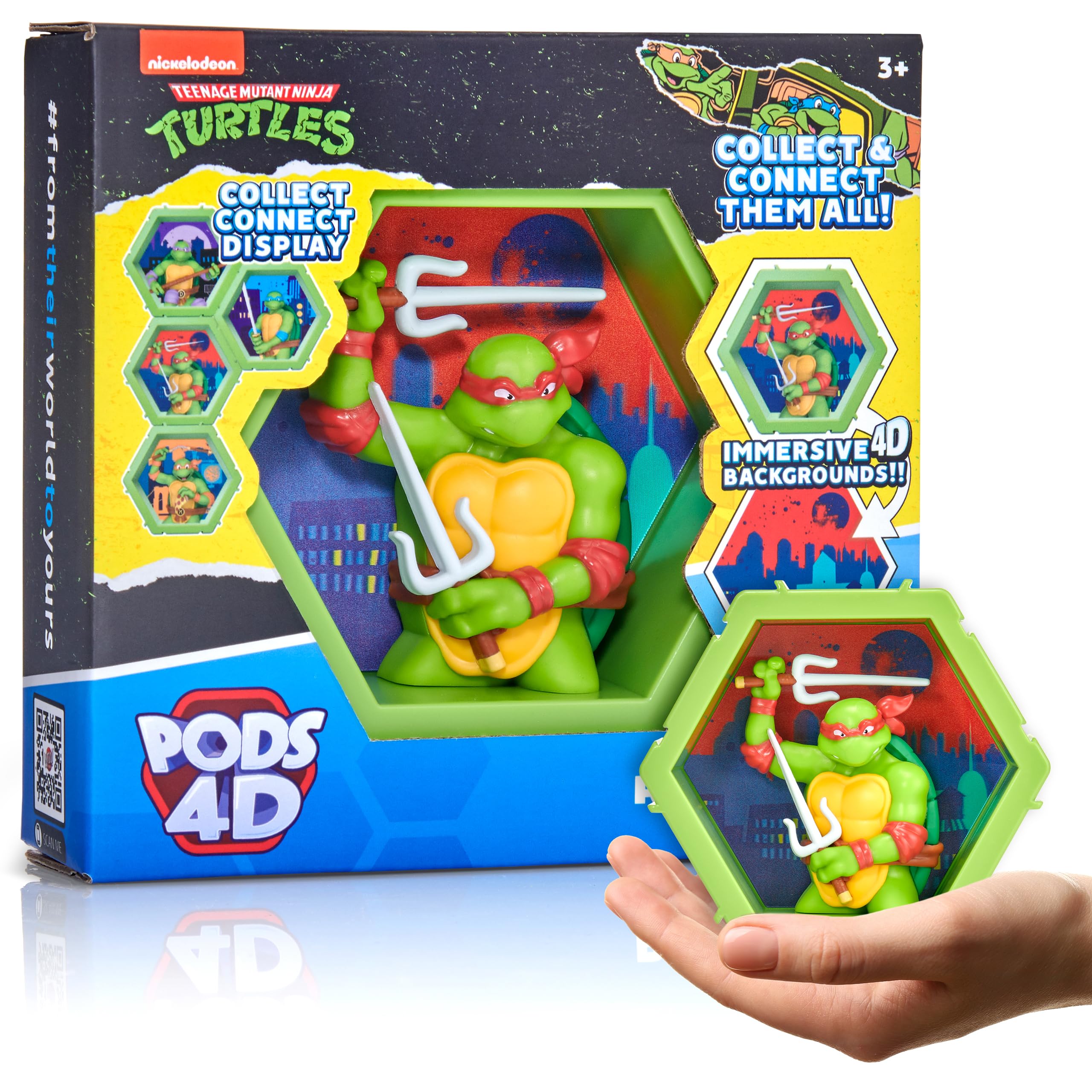 WOW! PODS Raphael Bobblehead Figure - 4D Connectable Display | Teenage Mutant Ninja Turtles Collectible | 4.75 inches 1