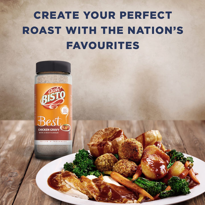 Bisto - Best Chicken Gravy Granules Made with Real Meat Juice, 390g Jar