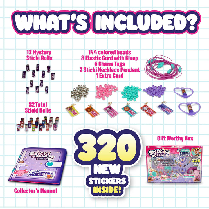 Sky Castle Sticki Rolls Series 2 - Sticki Station S2 Wearable & Shareable Sticker Craft Kit