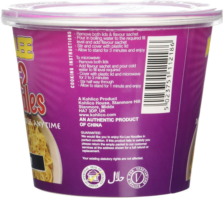 Ko-lee Go Cup Noodles Curry Flavour 65g (Pack of 12)