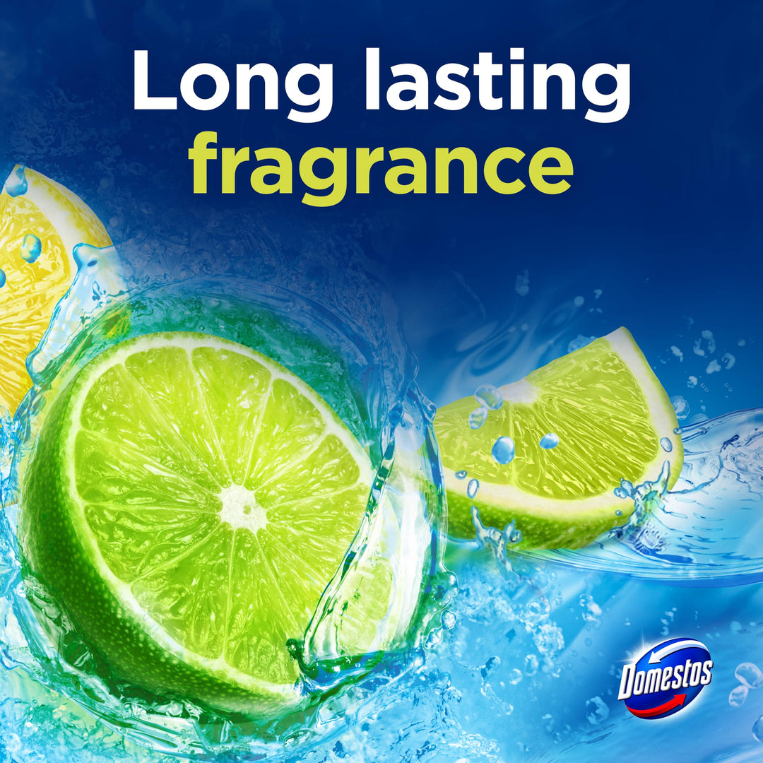 Domestos Power 5 Lime Toilet Rim Block - Long-Lasting Toilet Freshener for Up to 300 Flushes