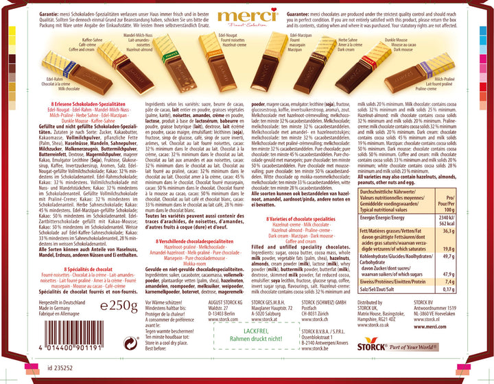 Merci Finest Milk & Dark Chocolate Box - 8 Varieties, Gluten-Free, Individually Wrapped