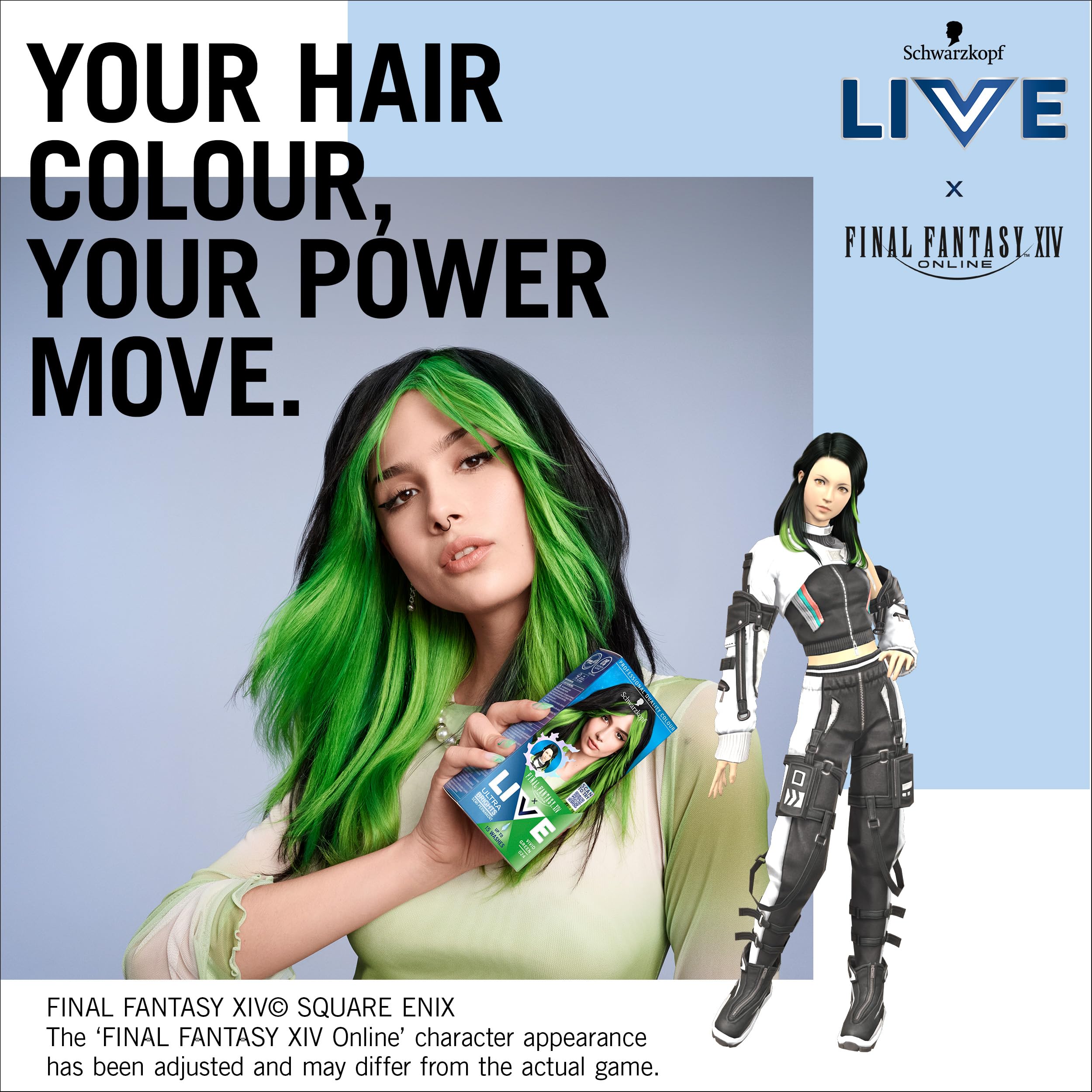Schwarzkopf LIVE Ultra Brights or Pastels Vivid Green 024 - Semi-Permanent Hair Dye with Conditioner (50ml) 7