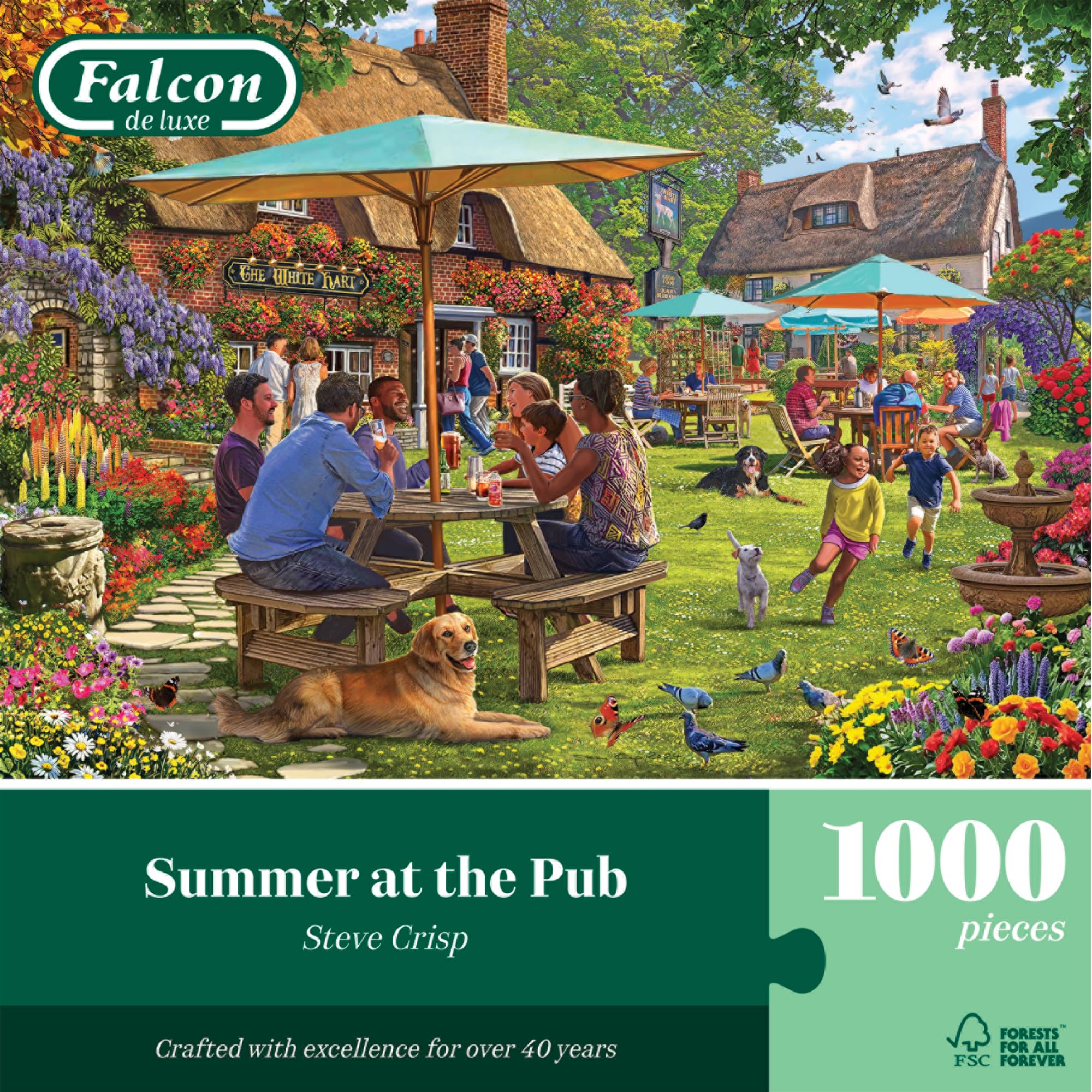 Falcon Summer at the Pub 1000 Piece Jigsaw Puzzle - Adult Puzzle by Steve Crisp 1