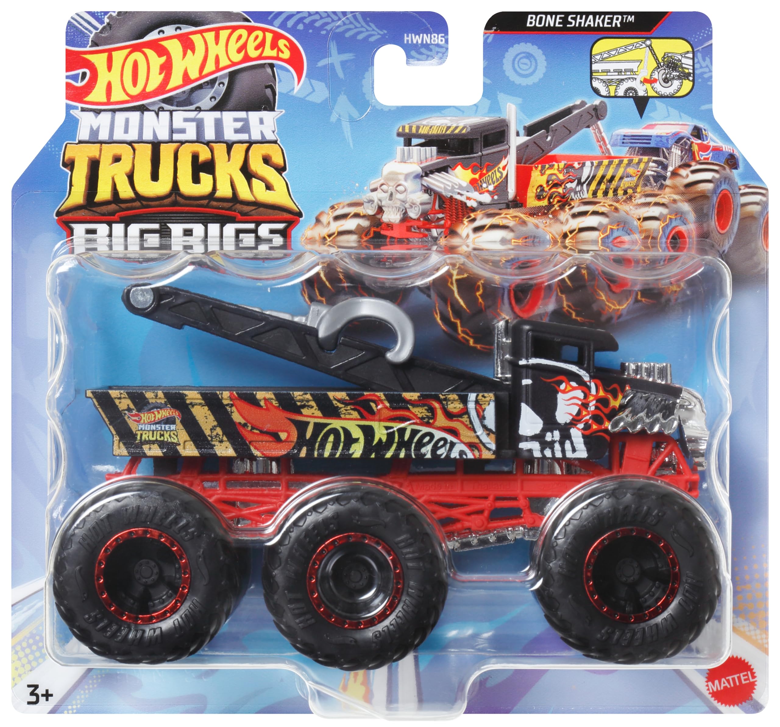 Hot Wheels Monster Trucks Big Rigs 1:64 Scale Toy Truck with 6 Wheels 3