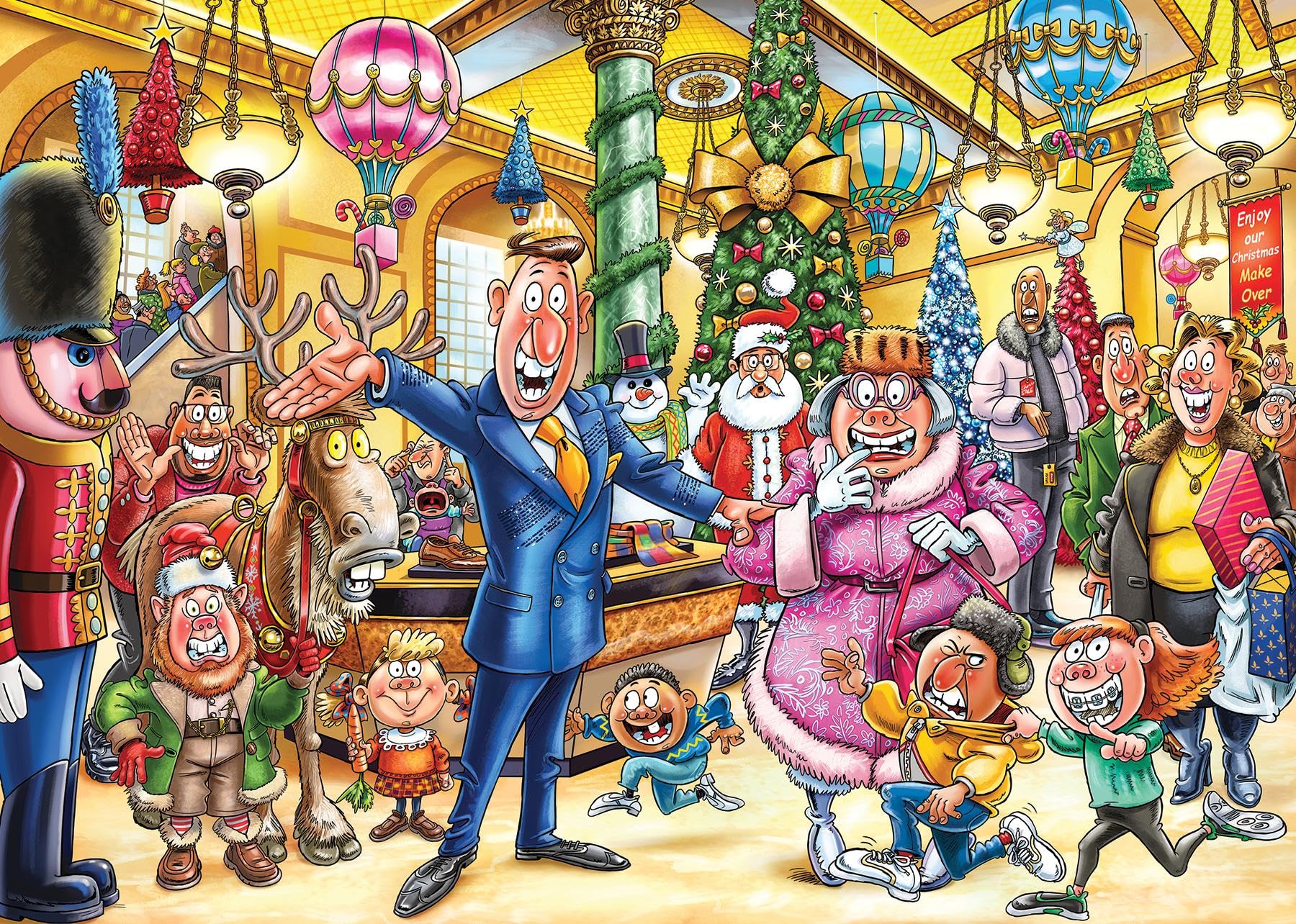 Wasgij Christmas 21 A Very Merry Makeover - 2 x 1000 Piece Festive Jigsaw Puzzle 2