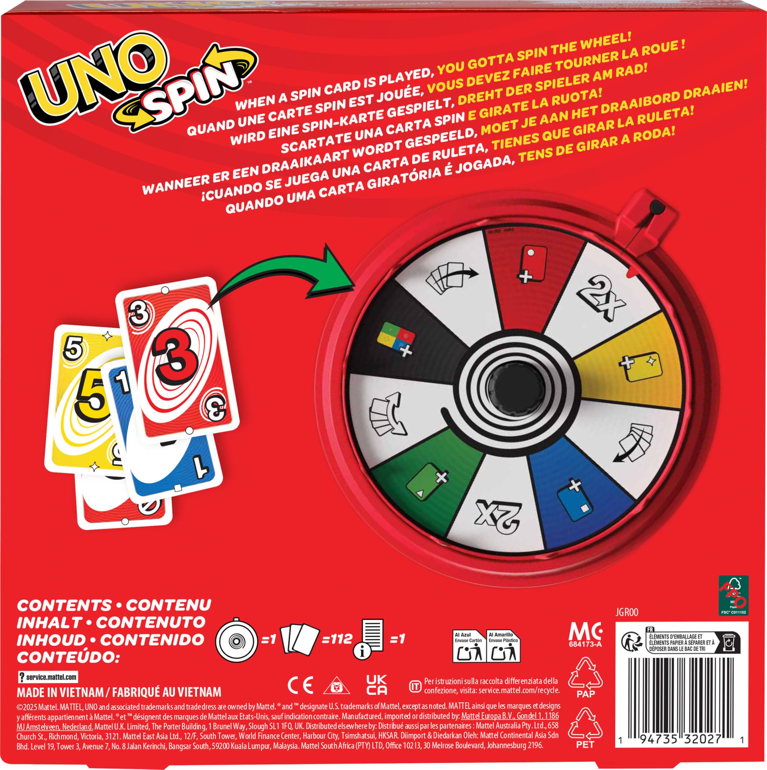 Mattel UNO Spin-Kartenspiel 7