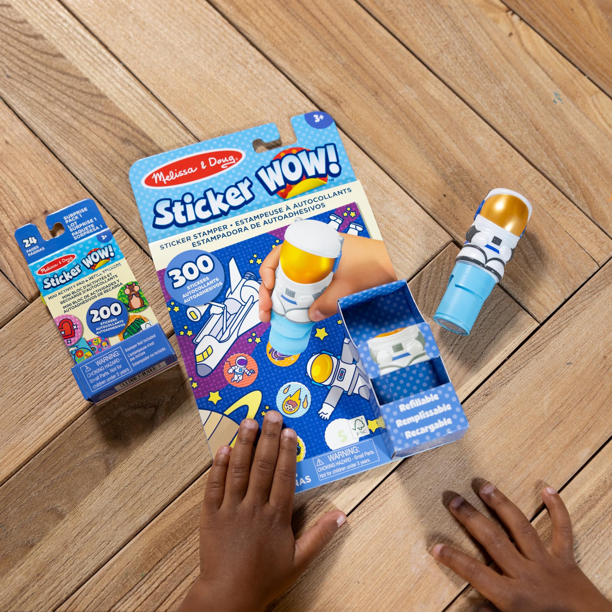 Melissa & Doug Sticker WOW! Astronaut Bundle - 500 Stickers, Atlas Stamper | Ages 3-7 2