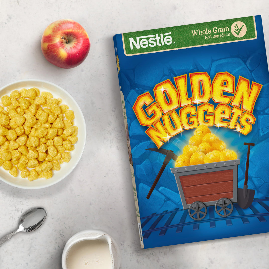 Nestlé Golden Nuggets Cereal, 375g - Honey Flavoured Whole Grain Breakfast Cereal with Vitamins & Minerals