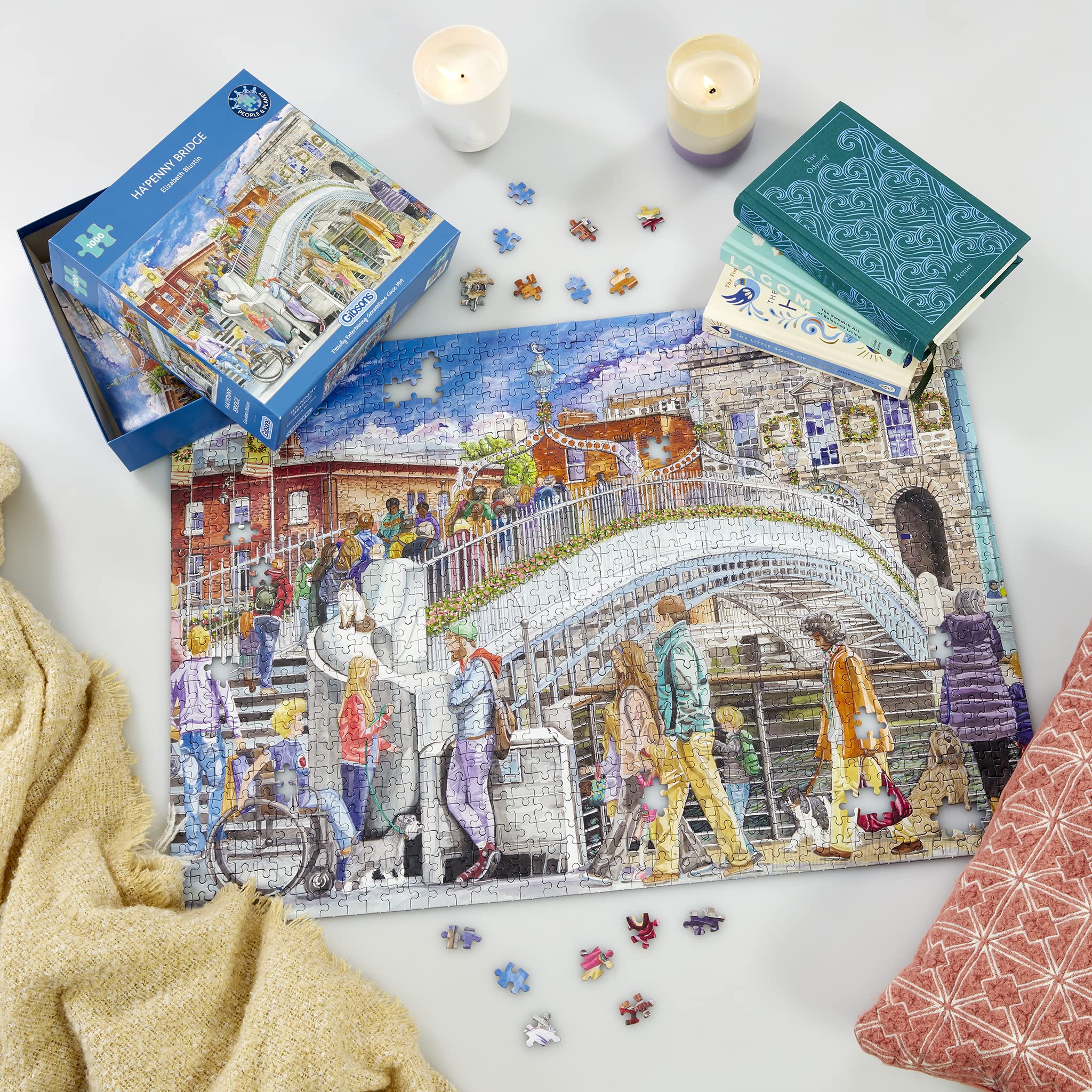 Gibsons Ha’penny Bridge 1000 Piece Jigsaw Puzzle | Dublin Landmark | Eco-Friendly Recycled Board 2