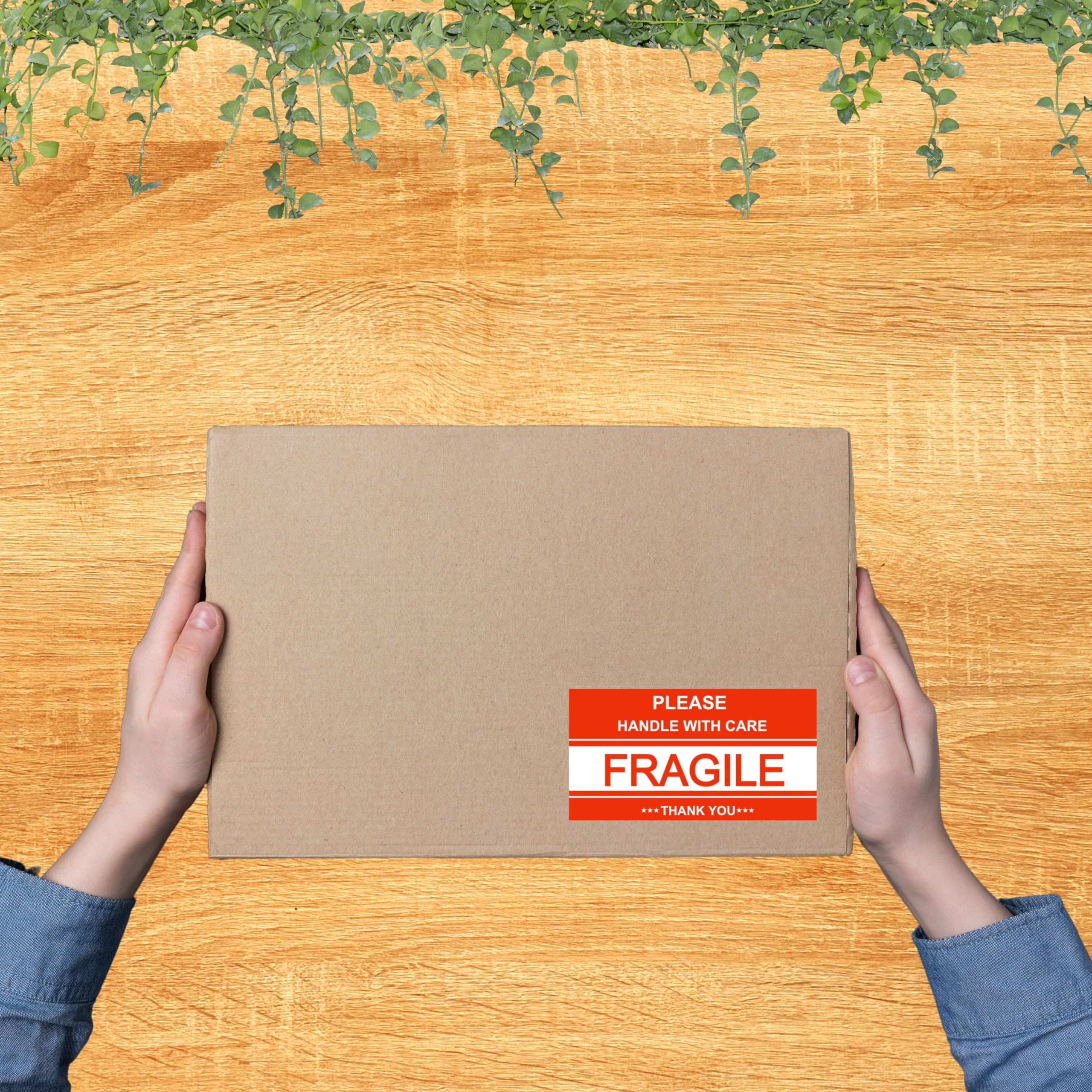 Double Dragon Fragile Handle With Care All-Purpose Labels - 500 Pack, 2x3 Inch Red & White 3