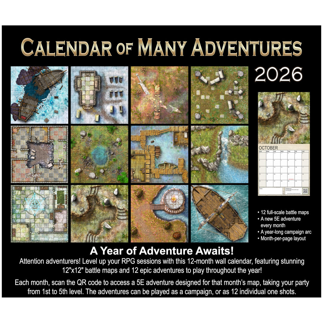 Loke Battlemats Calendar of Many Adventures 2026