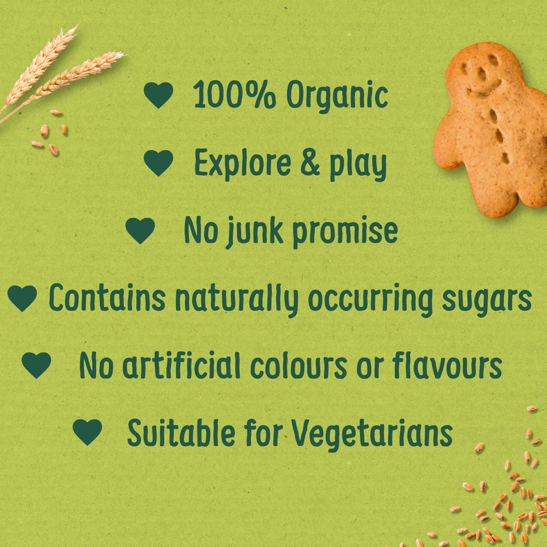 Organix Gingerbread Men Organic Toddler Snack Biscuits 12+ Months 135g