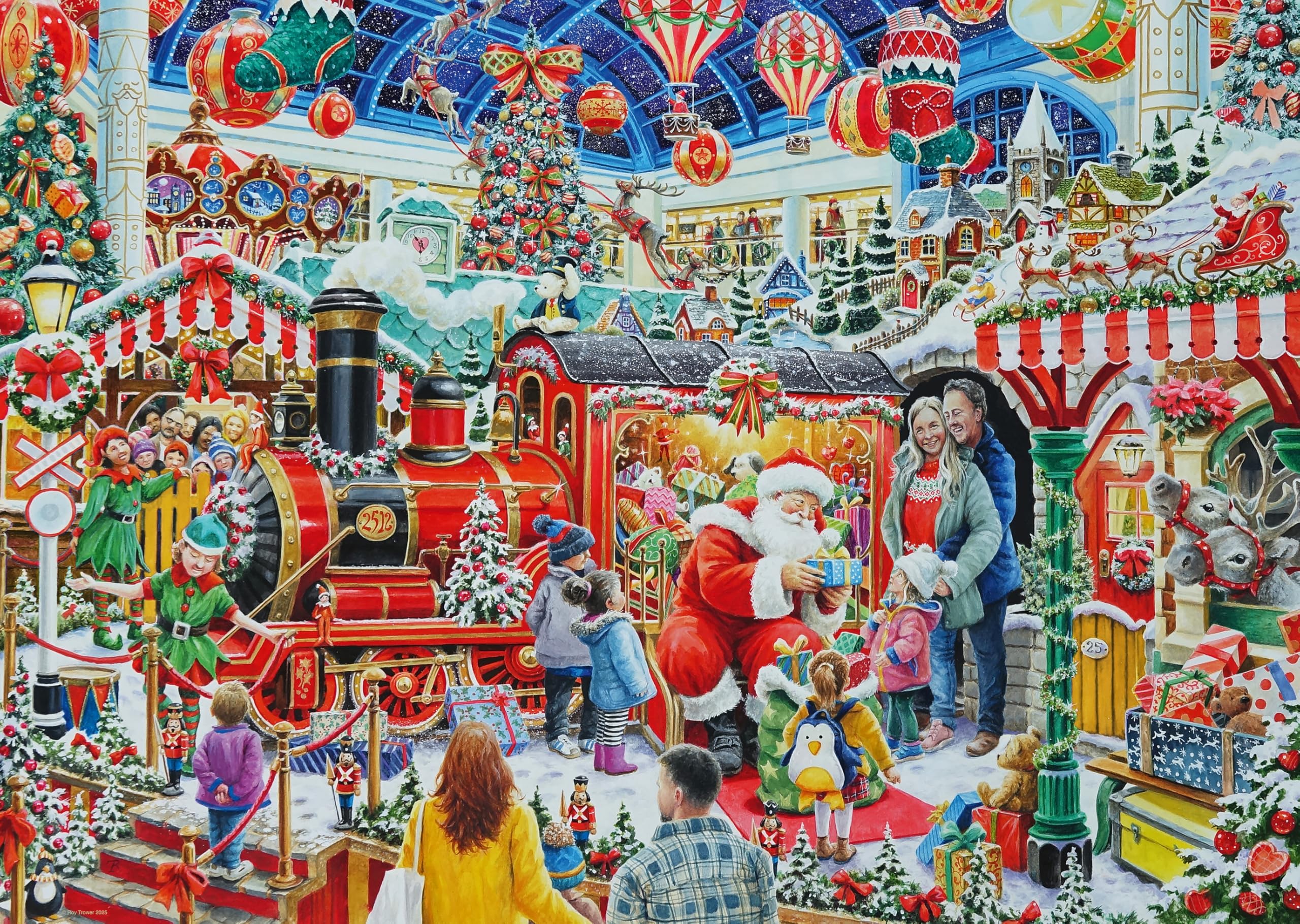Ravensburger Christmas No29: Santa's Steam Train Grotto 1000-Piece Jigsaw Puzzle 1