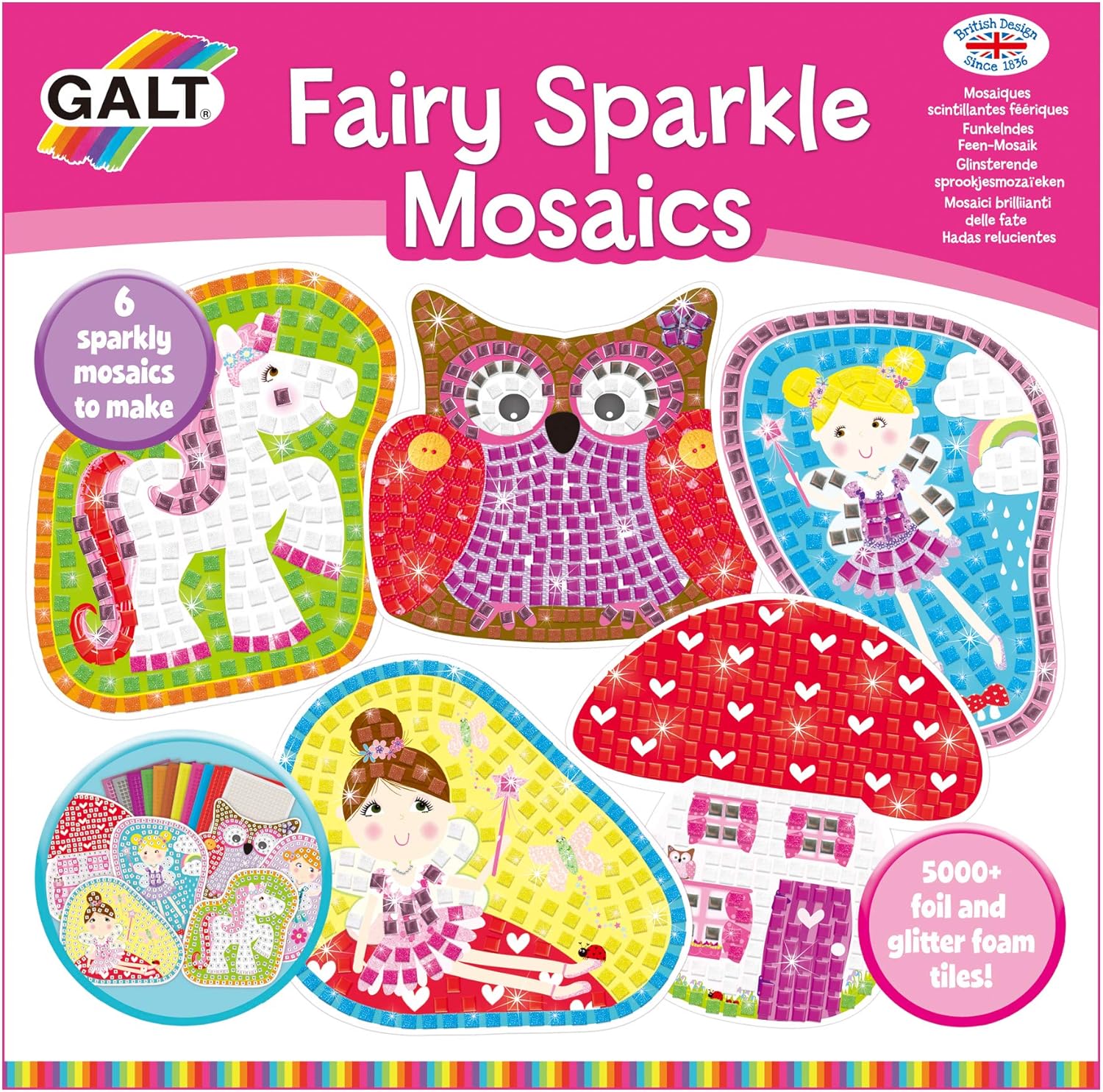 Galt Fairy Sparkle Mosaics Kids Craft Kit - Multi 1