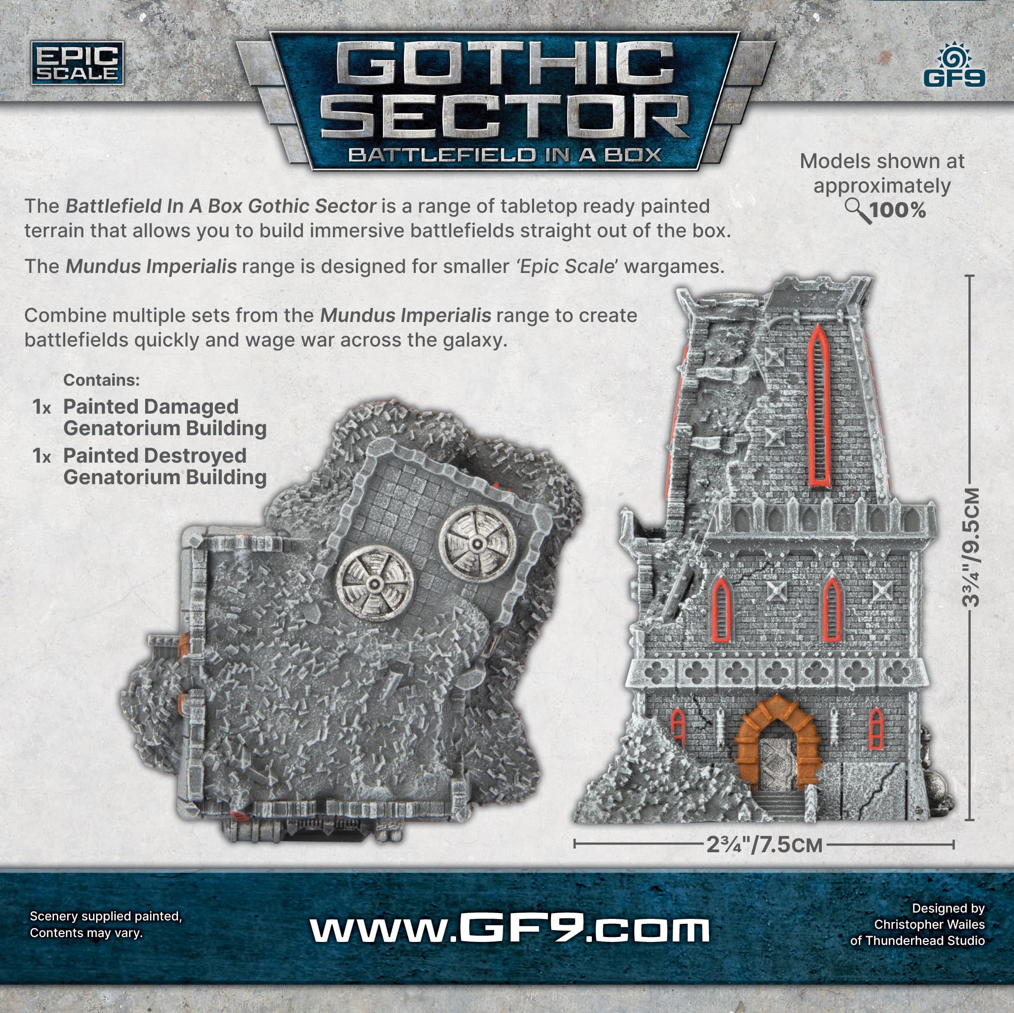 Gale Force Nine Mundus Imperialis Genatorium Beschädigtes und zerstörtes Set