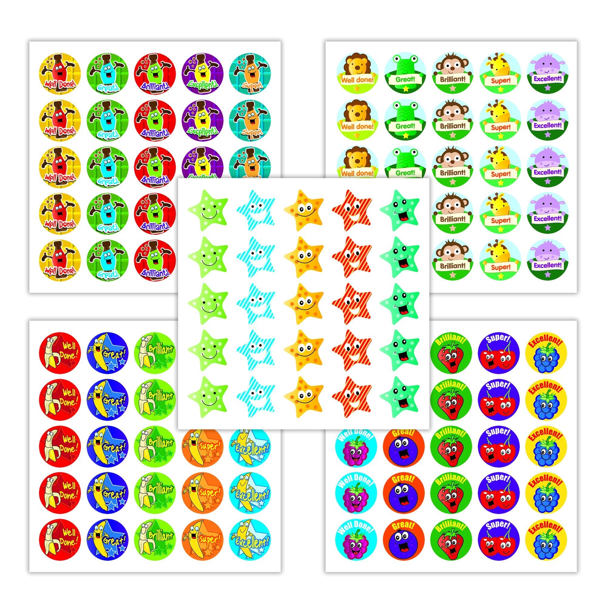 SuperStickers Scratch 'n' Sniff Reward Stickers - 125 Count, 28mm Round, Multicoloured Vinyl