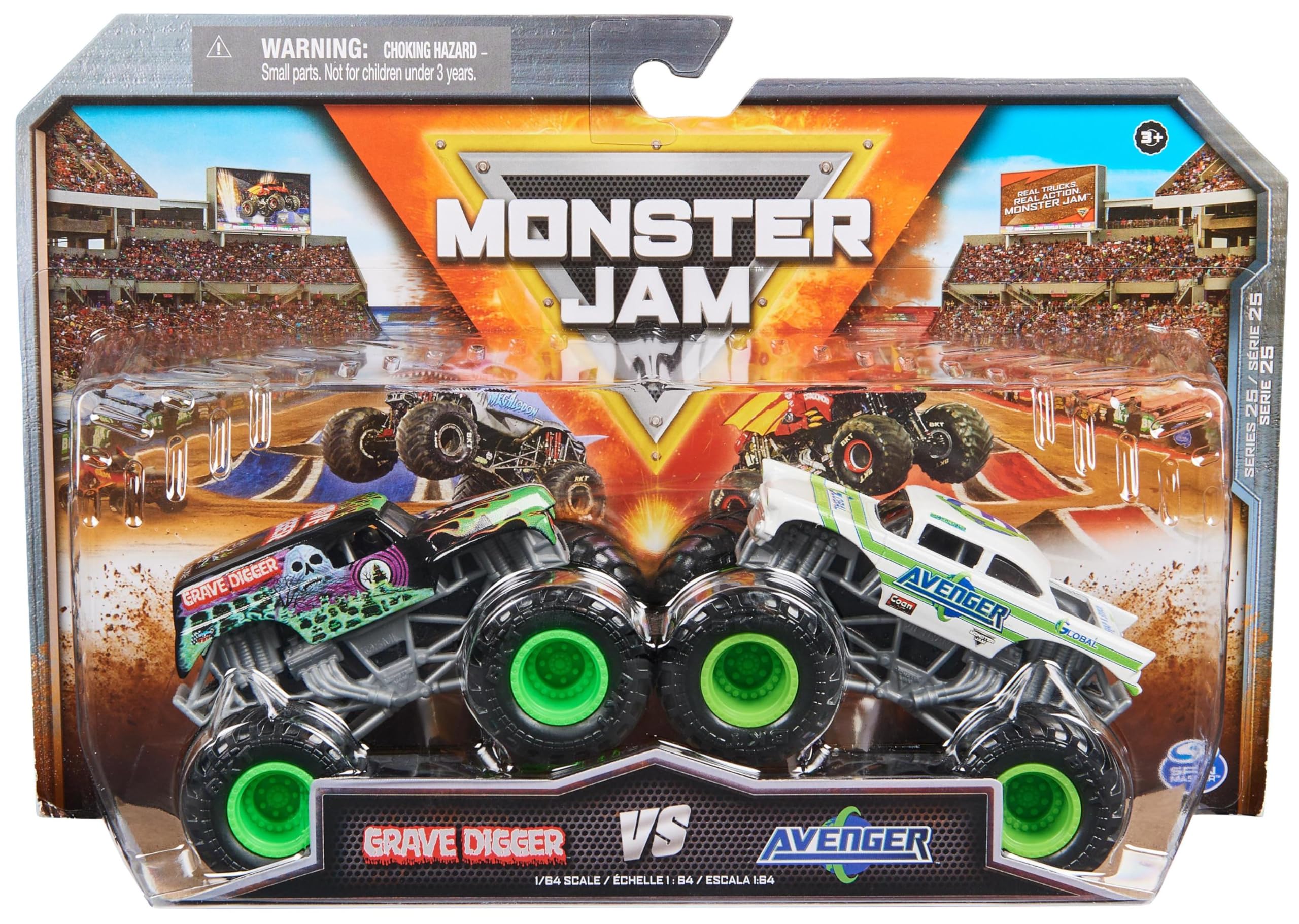 Monster Jam 1:64 Scale Die-Cast 2-Pack Motor Vehicles | Assorted Models | Ages 3+