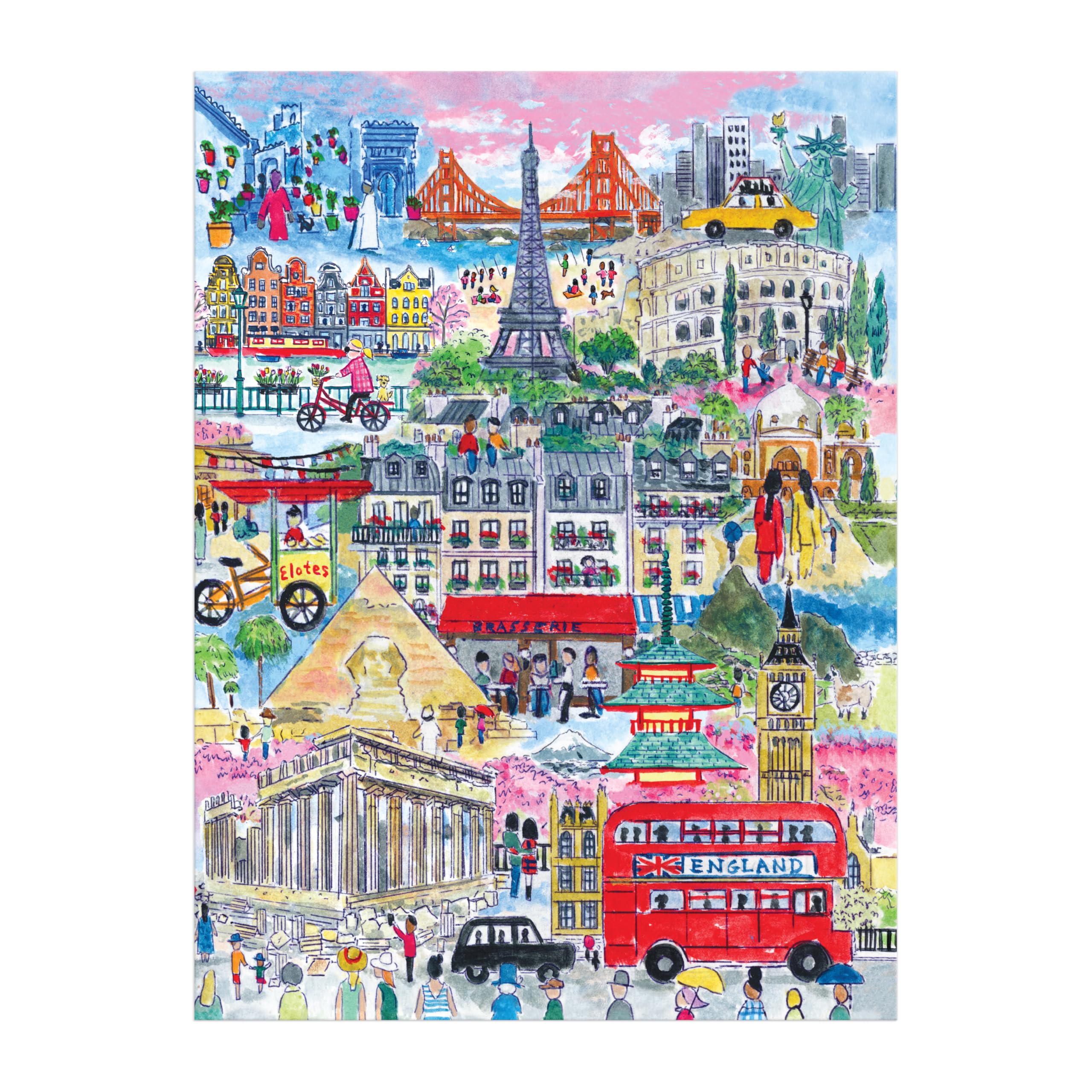 Galison Cities Around The World Jigsaw Puzzle - 1000 Pieces | Vibrant Artwork | 27" x 20" 2