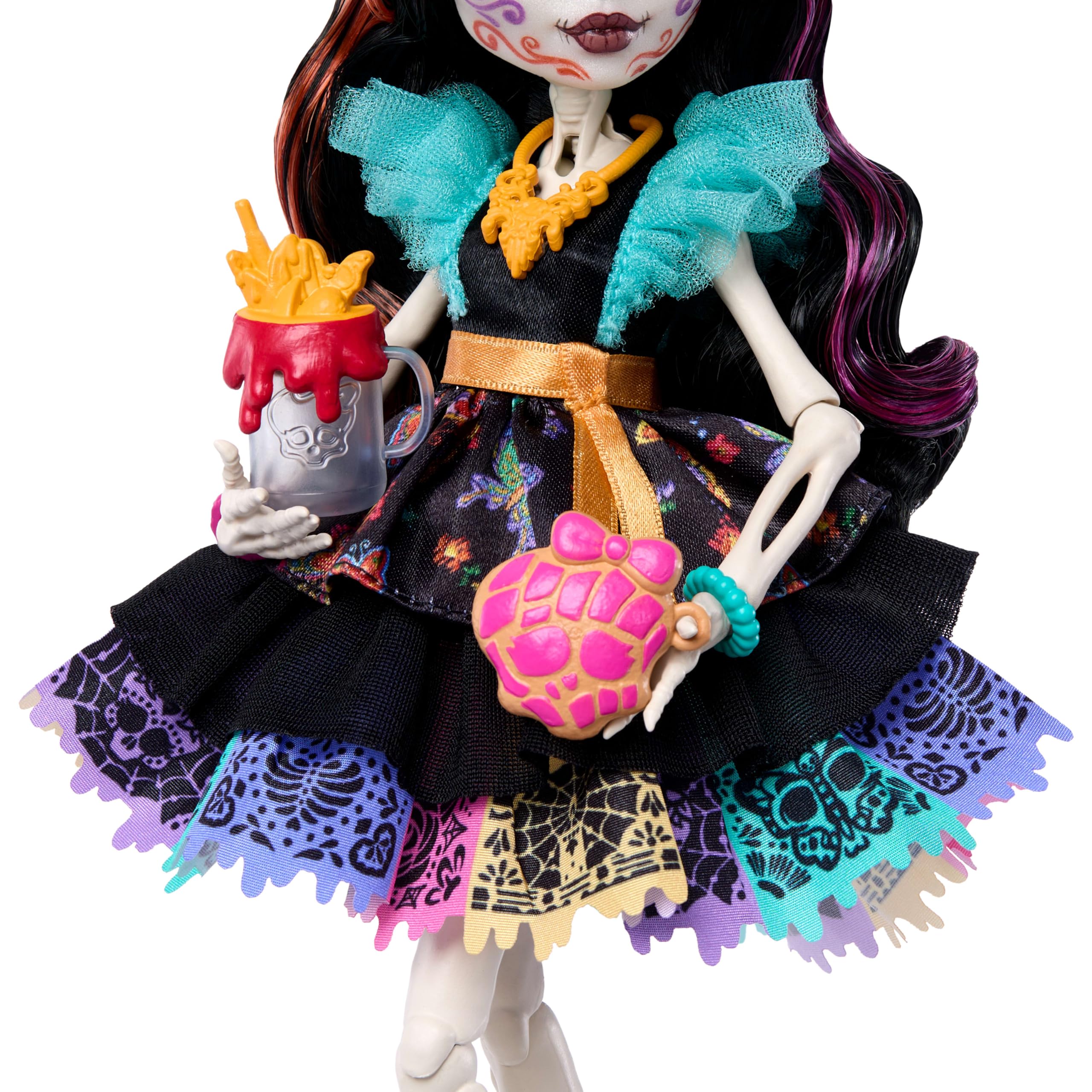 Monster High Skelita Calaveras Doll - Colorful Papel Picado Dress with Pet & Accessories 6