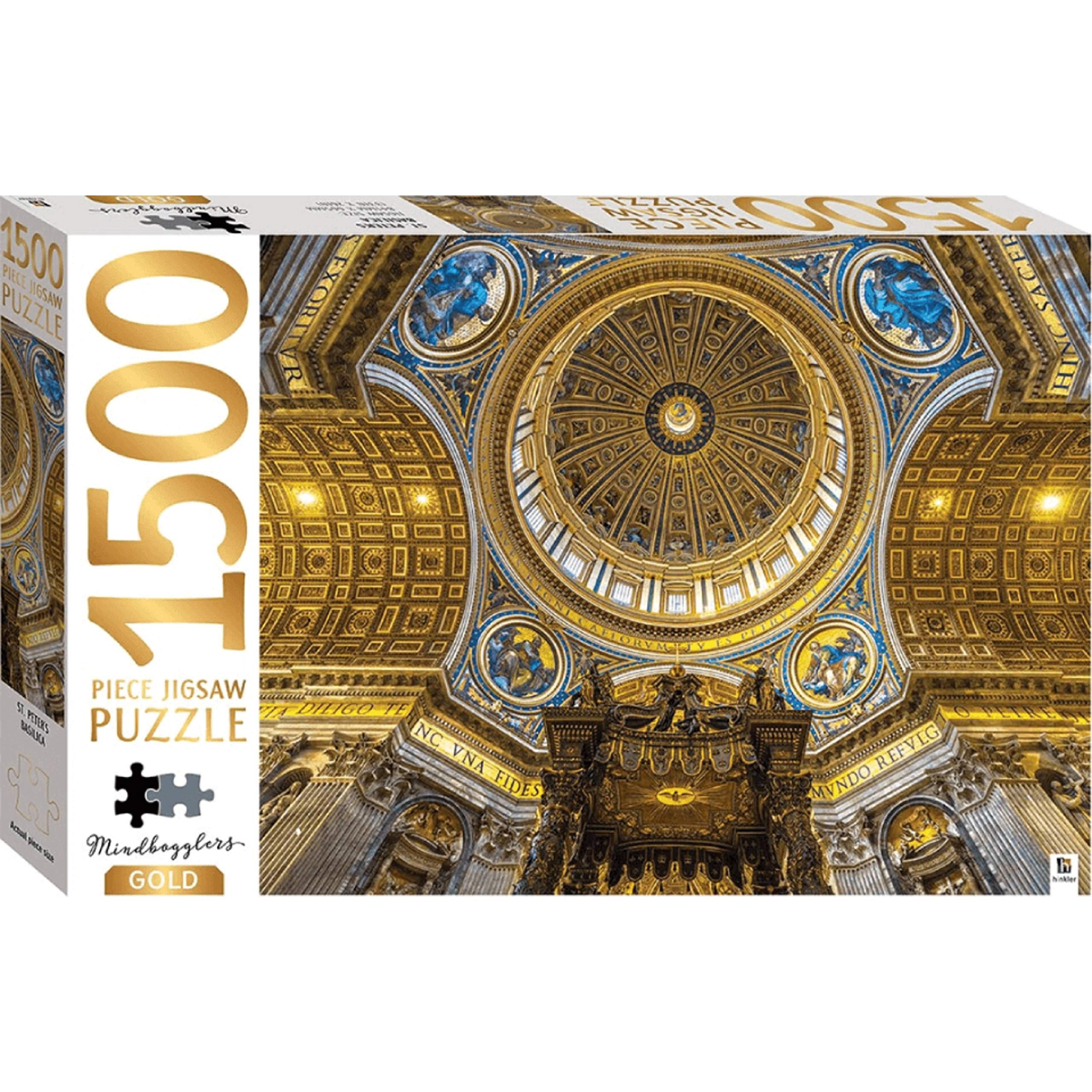 Mindbogglers Gold 1500-Piece Jigsaw Puzzle - St. Peter’s Basilica with Gold Highlights 3