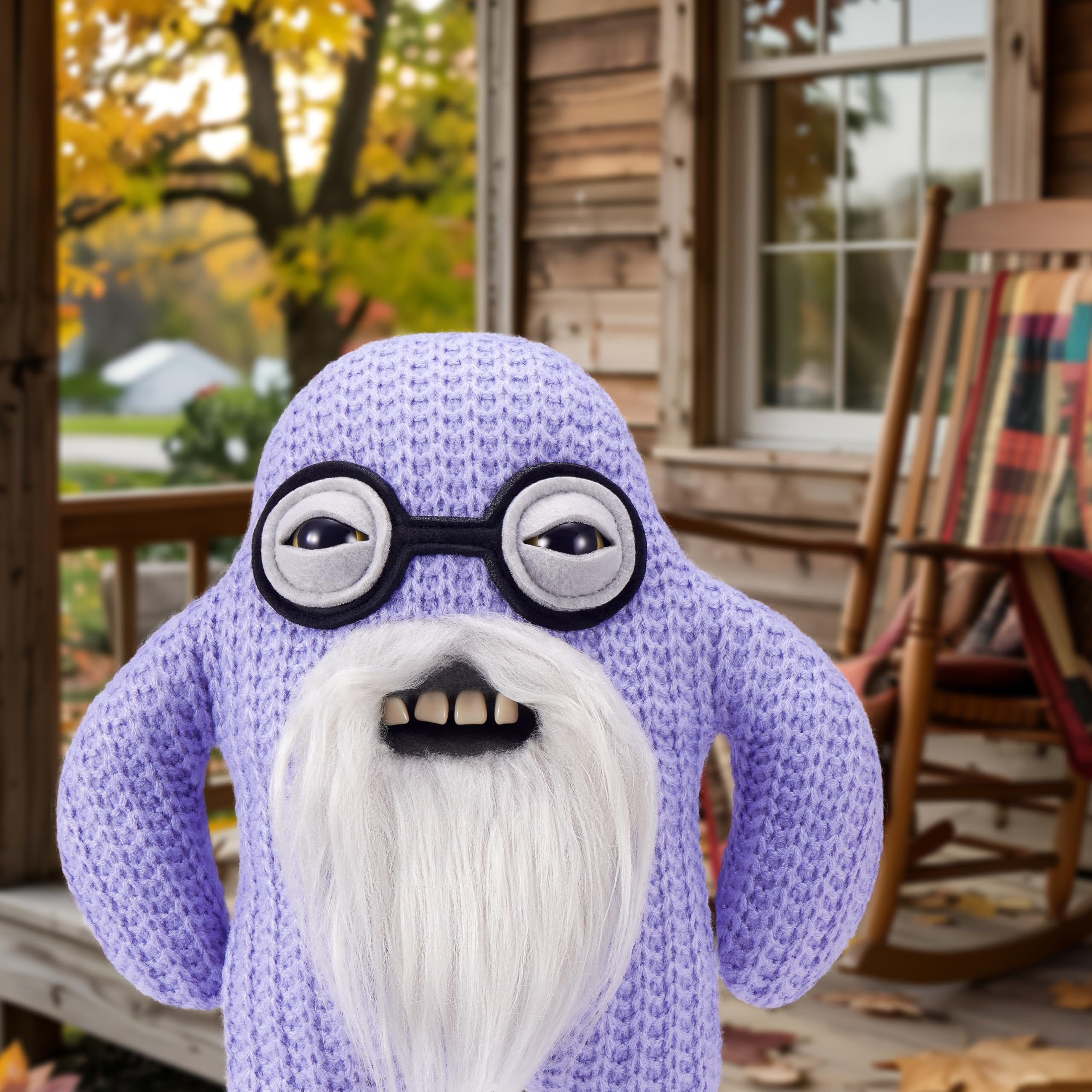 Fuggler Old Fogies Mr Needles Plush Toy - 9 Inch | Human-Like Teeth | Polyester
