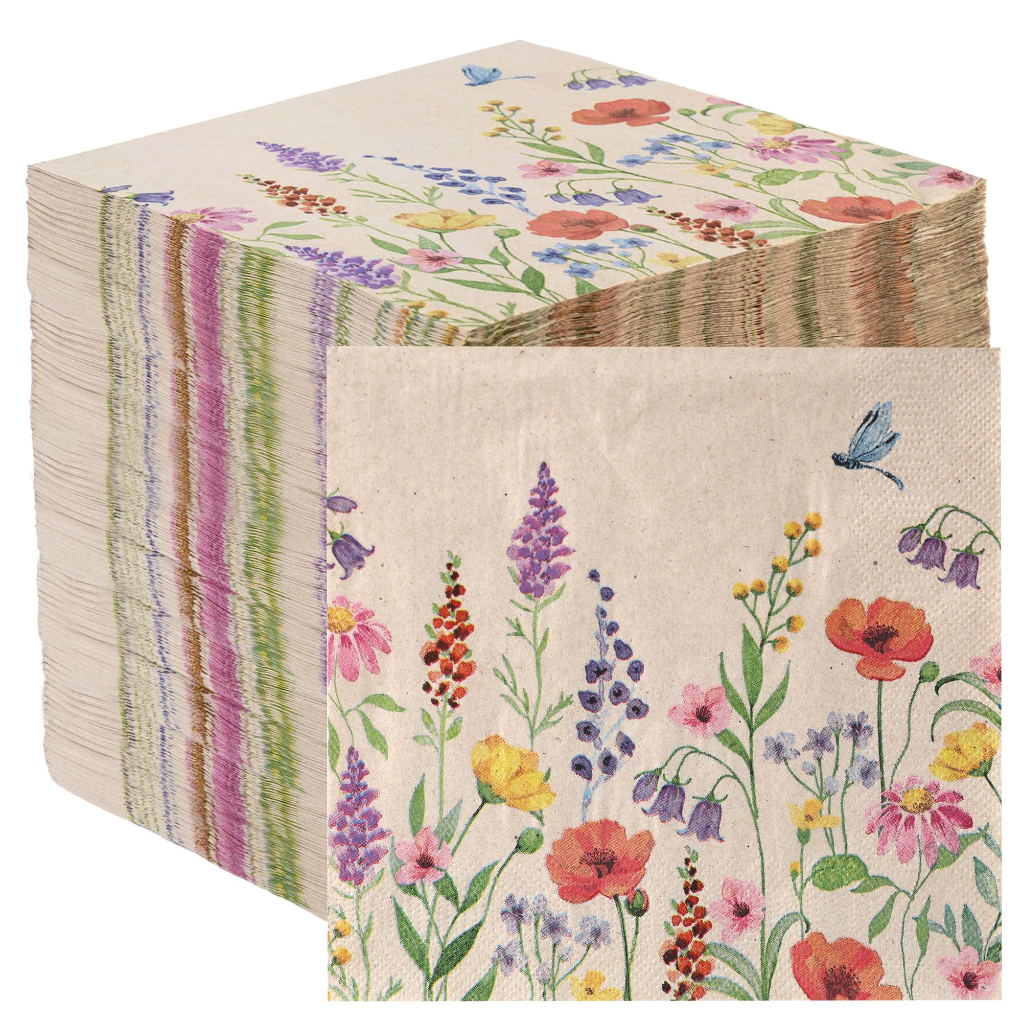 Talking Tables Wildflower Meadow Napkins - 100 Count, 2-Ply Recycled Paper, 33cm Luncheon Size 1