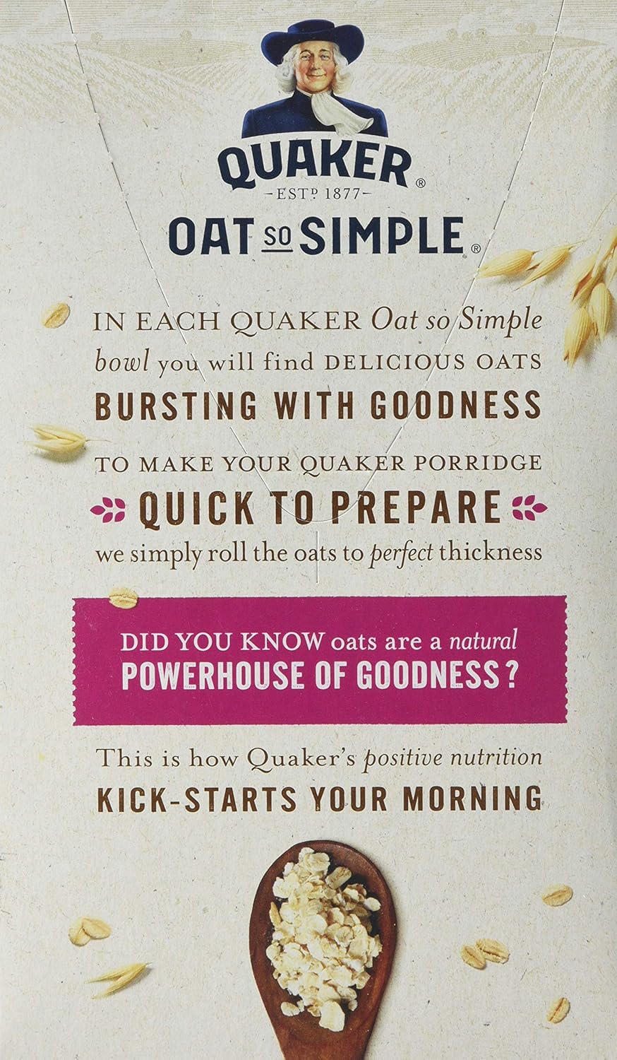 Quaker Oat So Simple Strawberry and Raspberry Porridge, Pack of 10