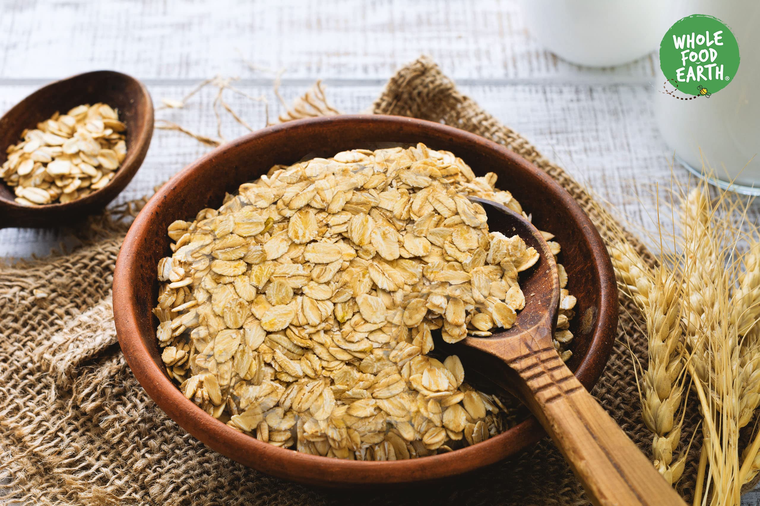 Wholefood Earth Organic Gluten Free Jumbo Oats - 500g | GMO Free | Vegan 3