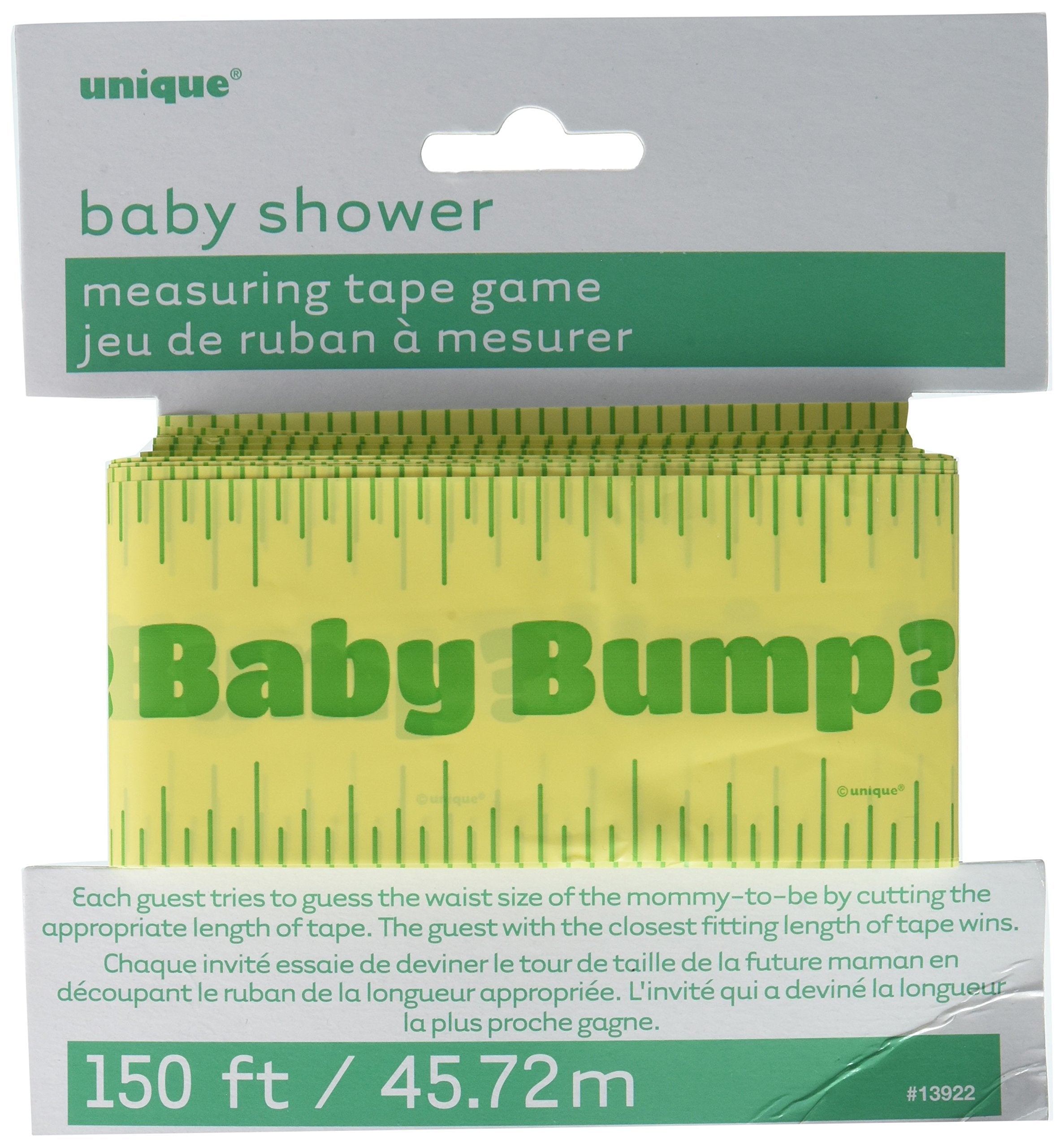 Unique Party Extra-Long Yellow Measuring Tape Baby Shower Game - 45m Length | Pack of 1 1