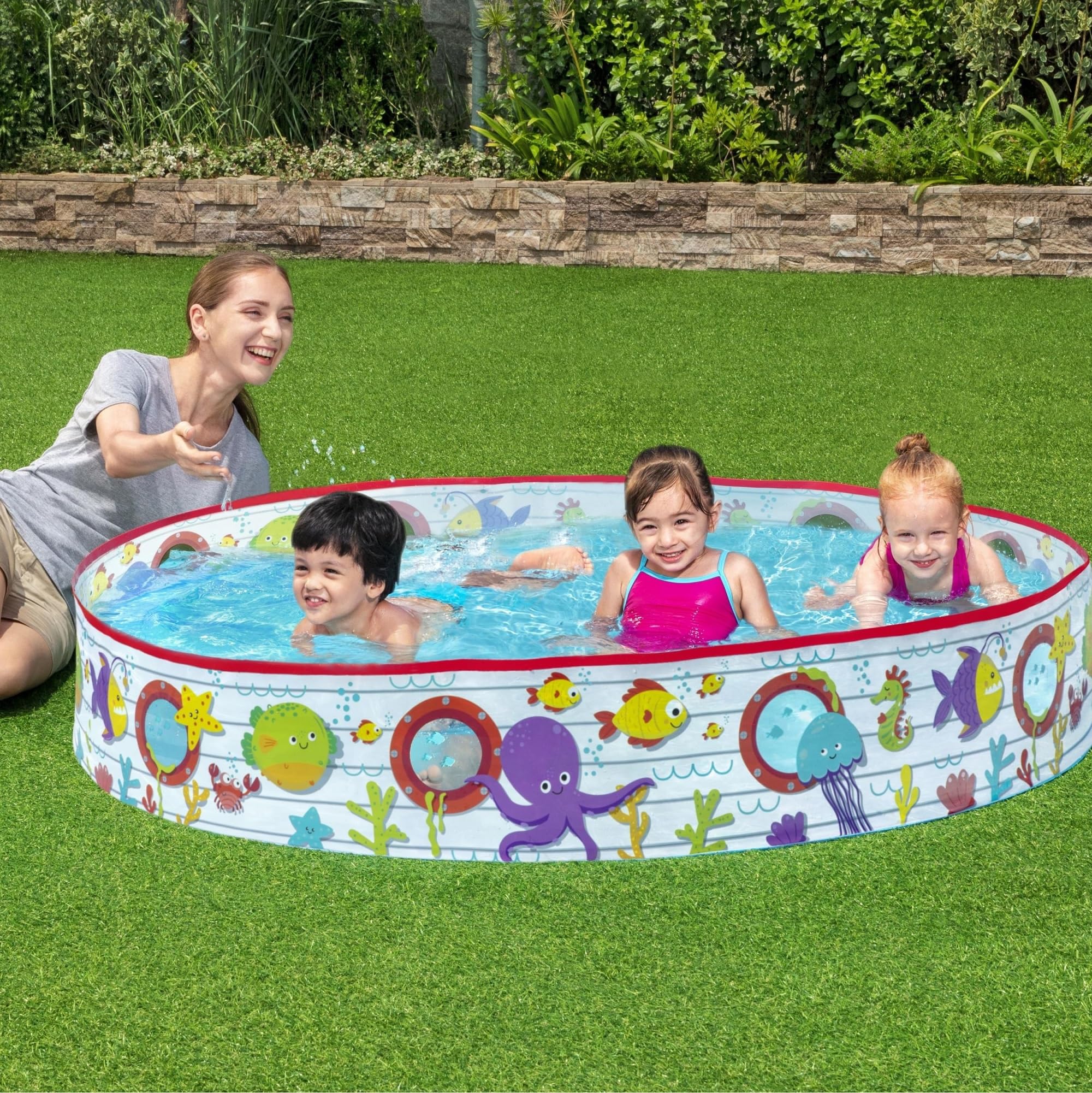 Bestway 55029 Fill N Fun Kids Garden Paddling Pool with Fish Print | 1.52m x 25cm | 435L 2