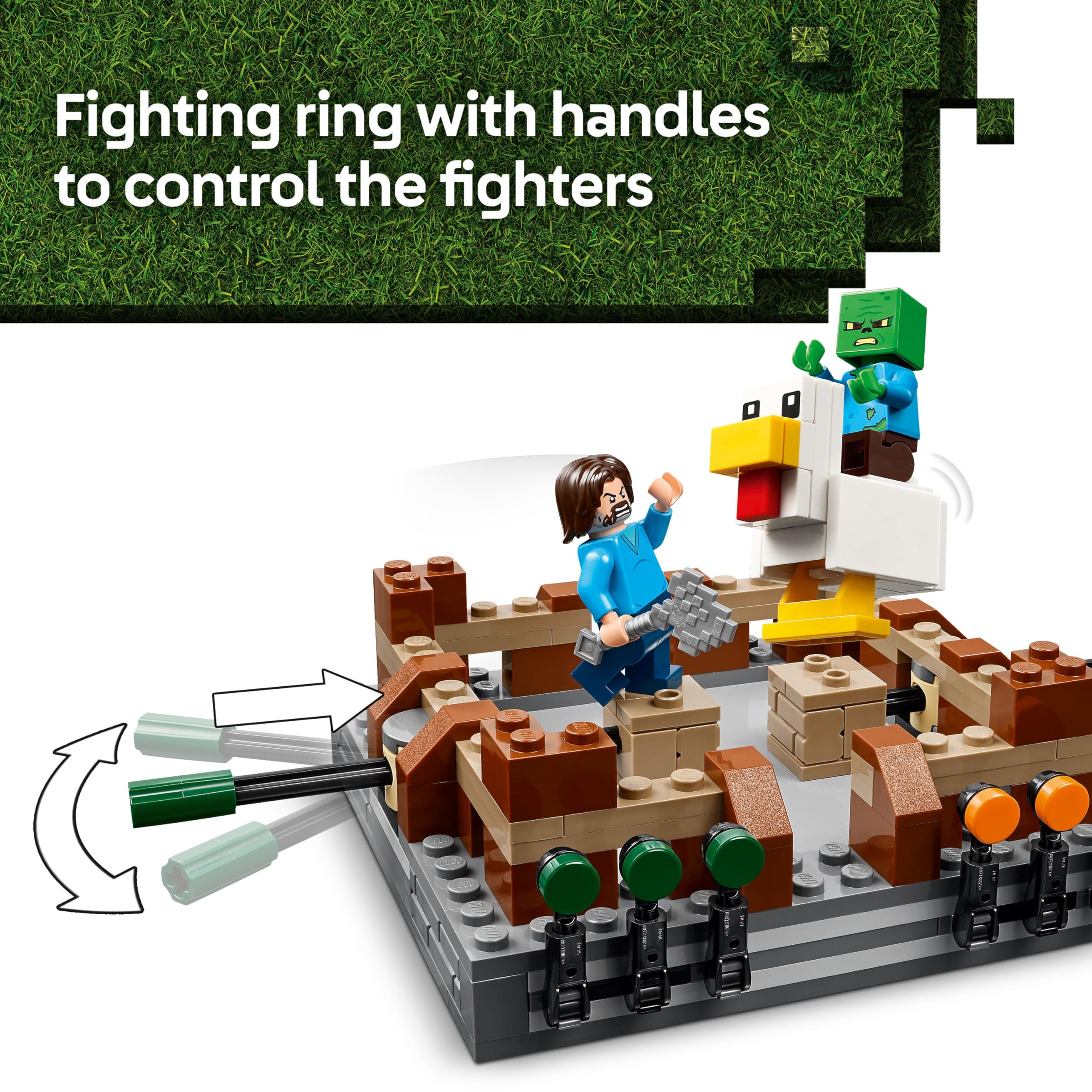 LEGO Minecraft Woodland Mansion Fighting Ring - Building Set with Steve, Garrett, Henry, Baby Zombie, Chicken Jockey, Great Hog - 491 Pieces (21272) 7