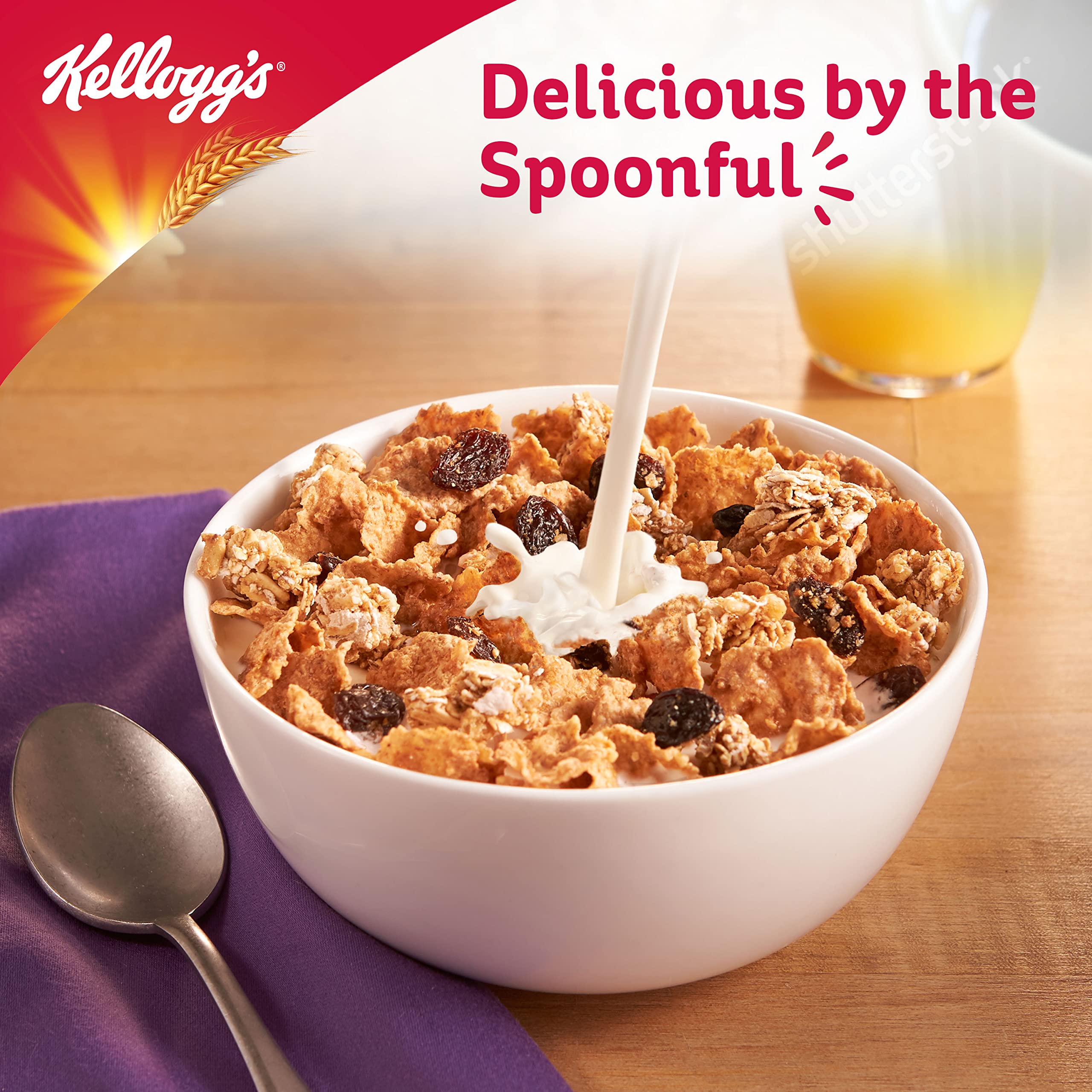 Kellogg's All-Bran Sultana Bran Cereal 500g with Whole Wheat Flakes & Sultanas 5