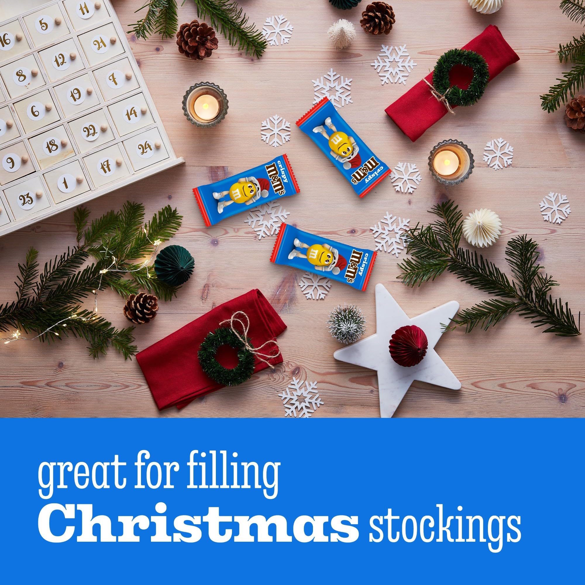 M&M's Milk Chocolate Crispy Santa 5-Pack - Festive Holiday Chocolate Treats 7