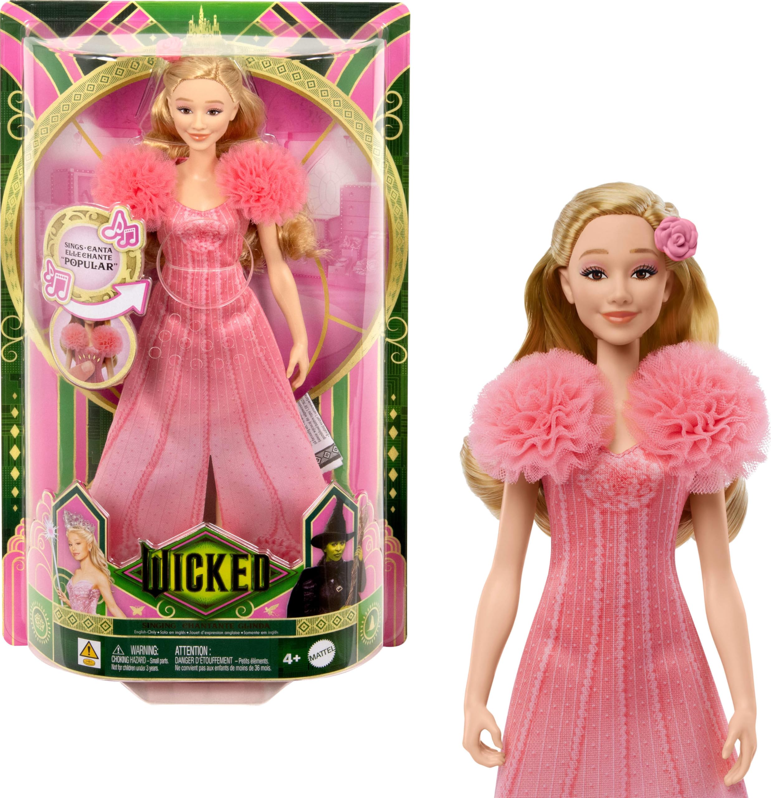 Singing Glinda Fashion Doll - Posable with Movie-Inspired Design, Ages 4-12 1