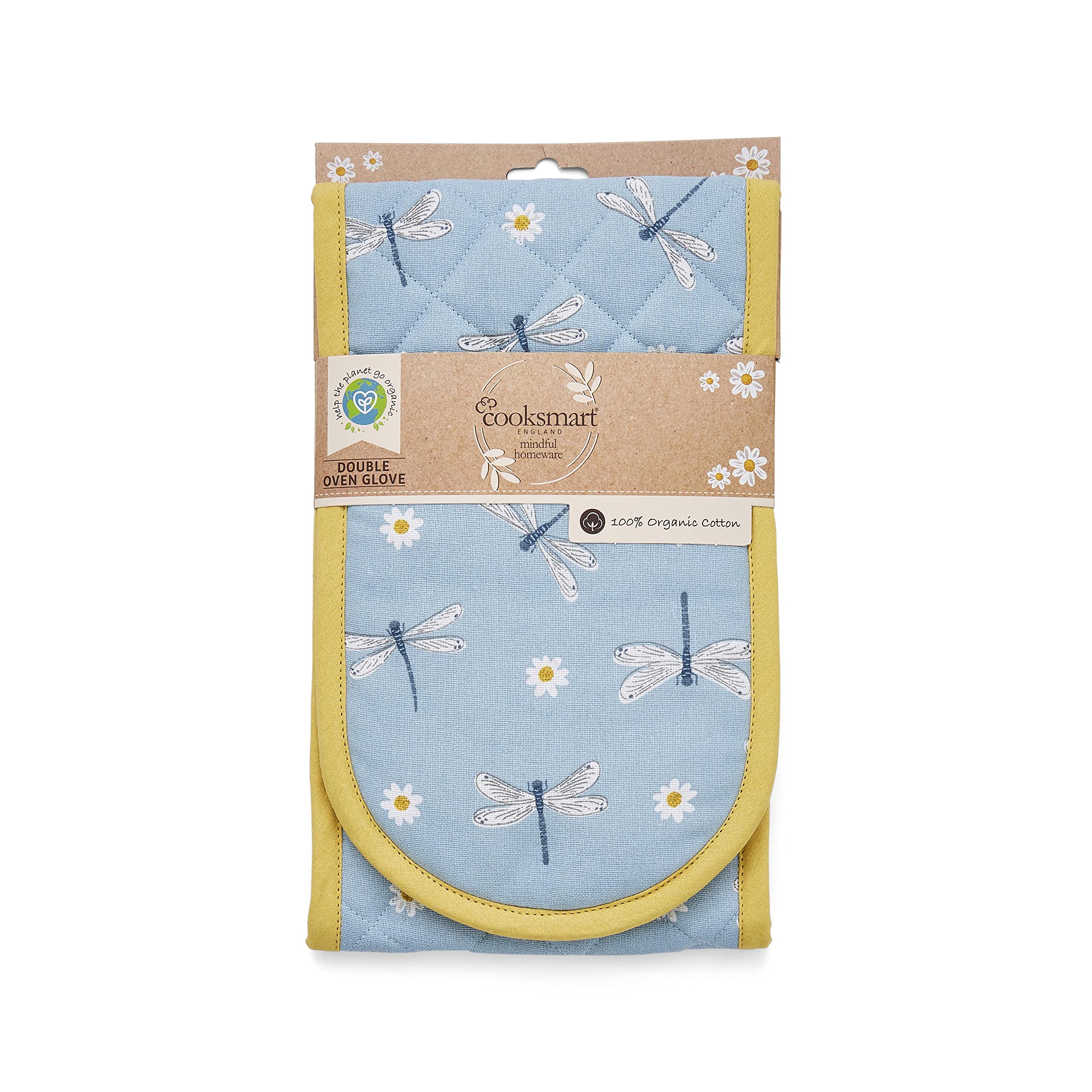Cooksmart Double Oven Gloves - Heat Resistant Protection | British Designed | English Meadow