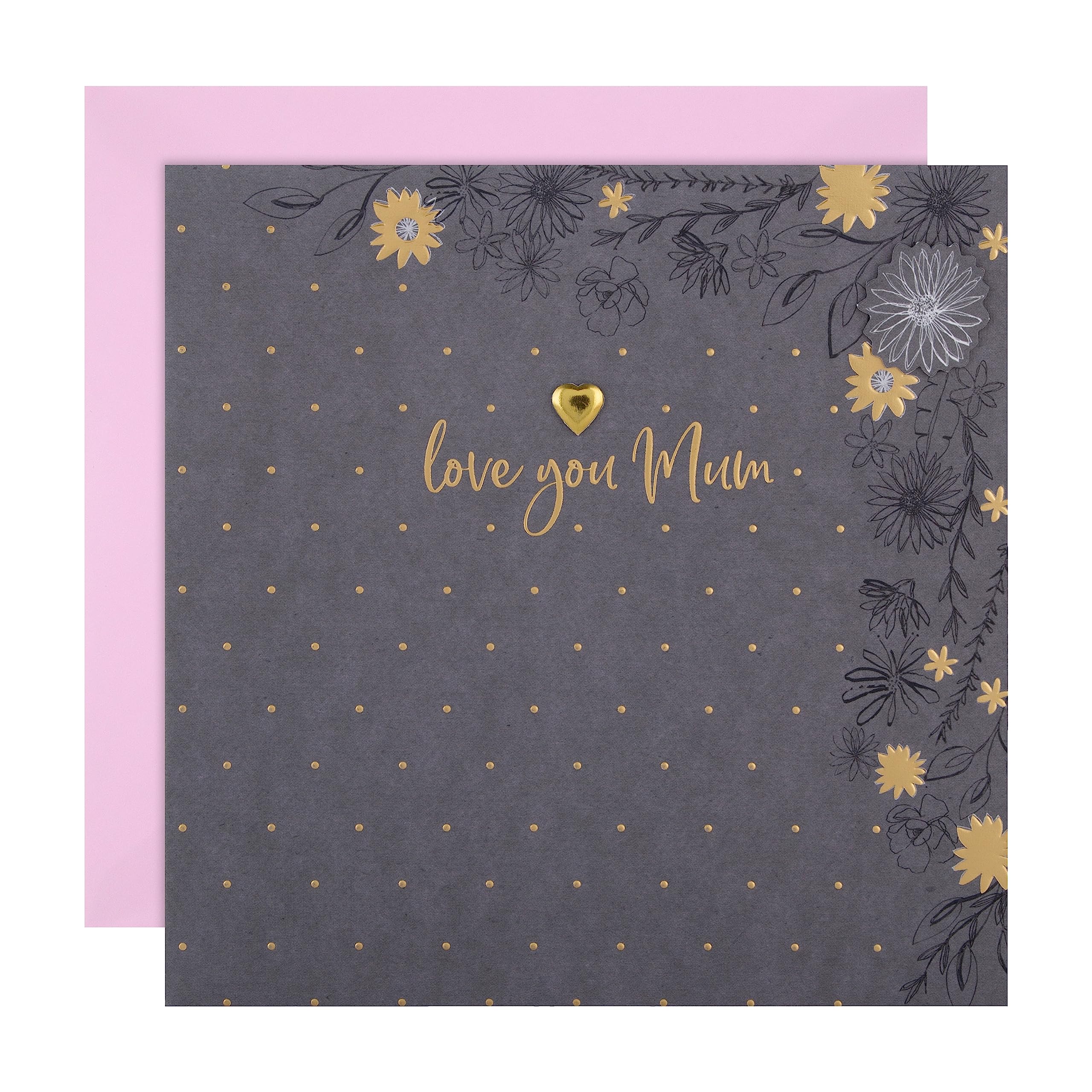 Hallmark Birthday Card for Mum - Flowers Design, Embossed, Gold Foil & Gem 1