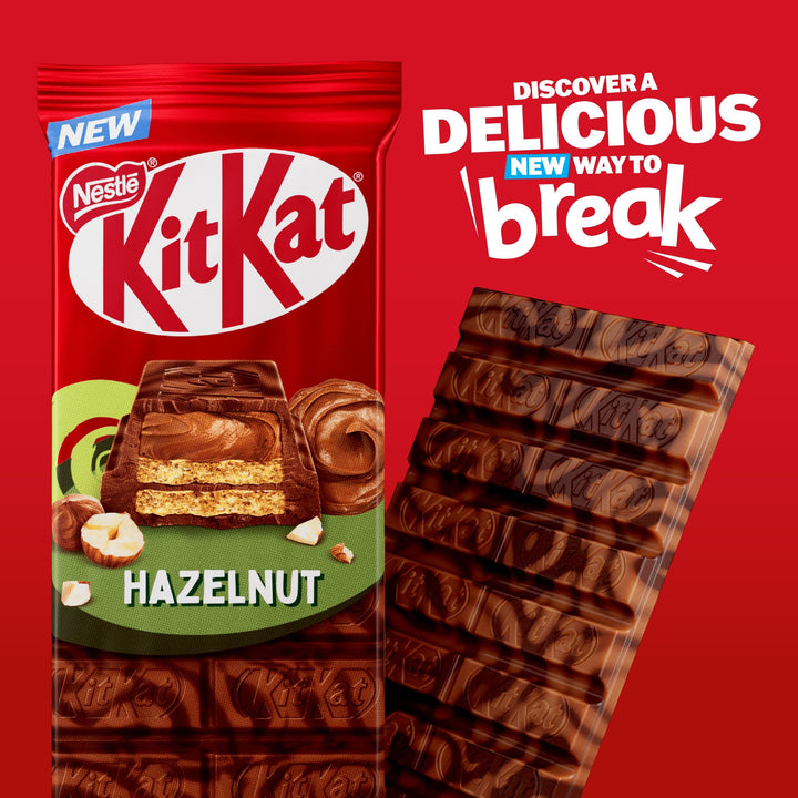 KitKat Hazelnut Filled Dark & Milk Chocolate Crispy Wafer Sharing Bar, 99g