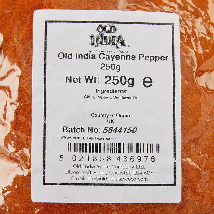 Old India Cayenne Pepper 250g - Pure Spices & Seasonings