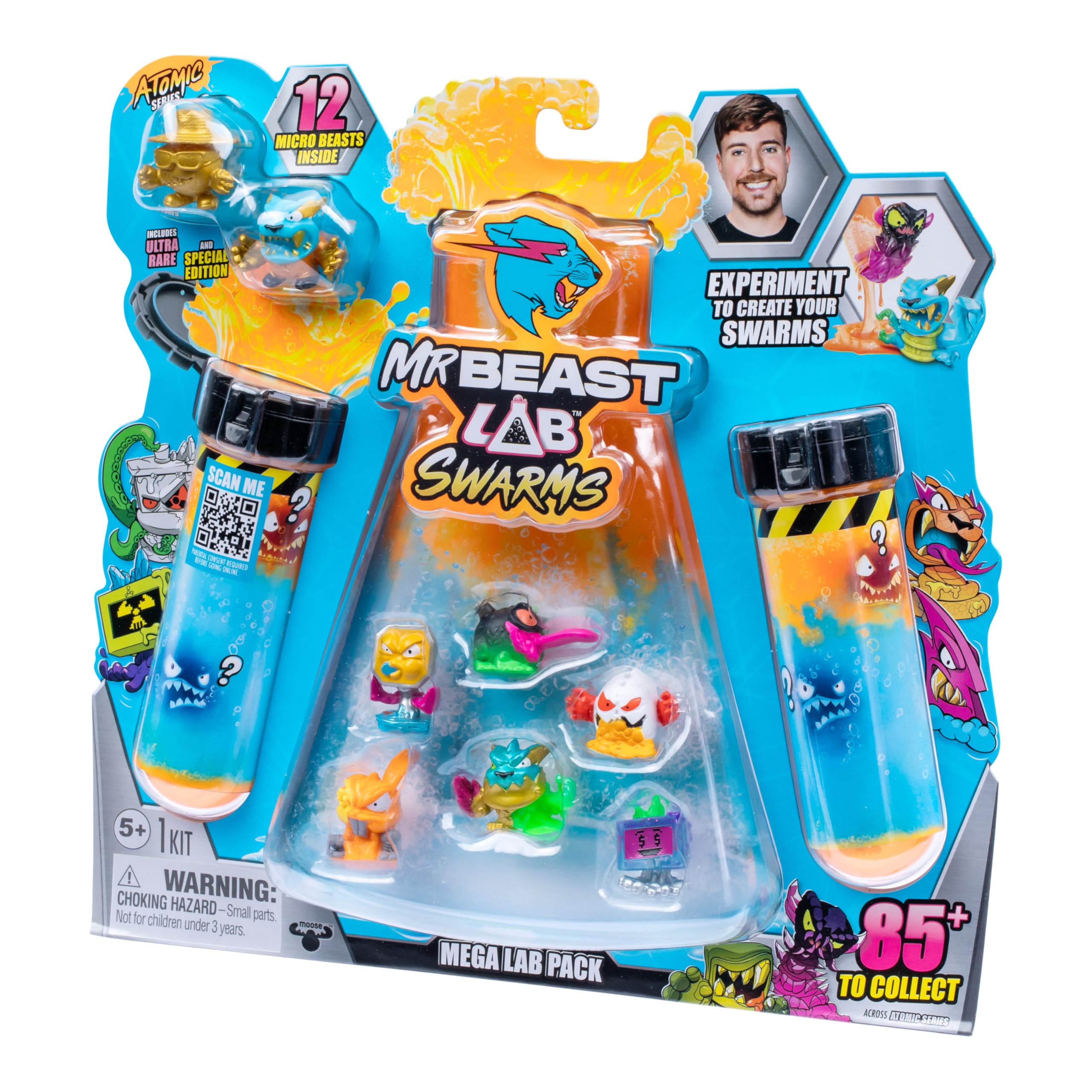 MrBeast Lab Swarms Atomic Series 12 Pack – Panther Claws, Orange - Collectible Micro Beasts for Ages 5-12 3