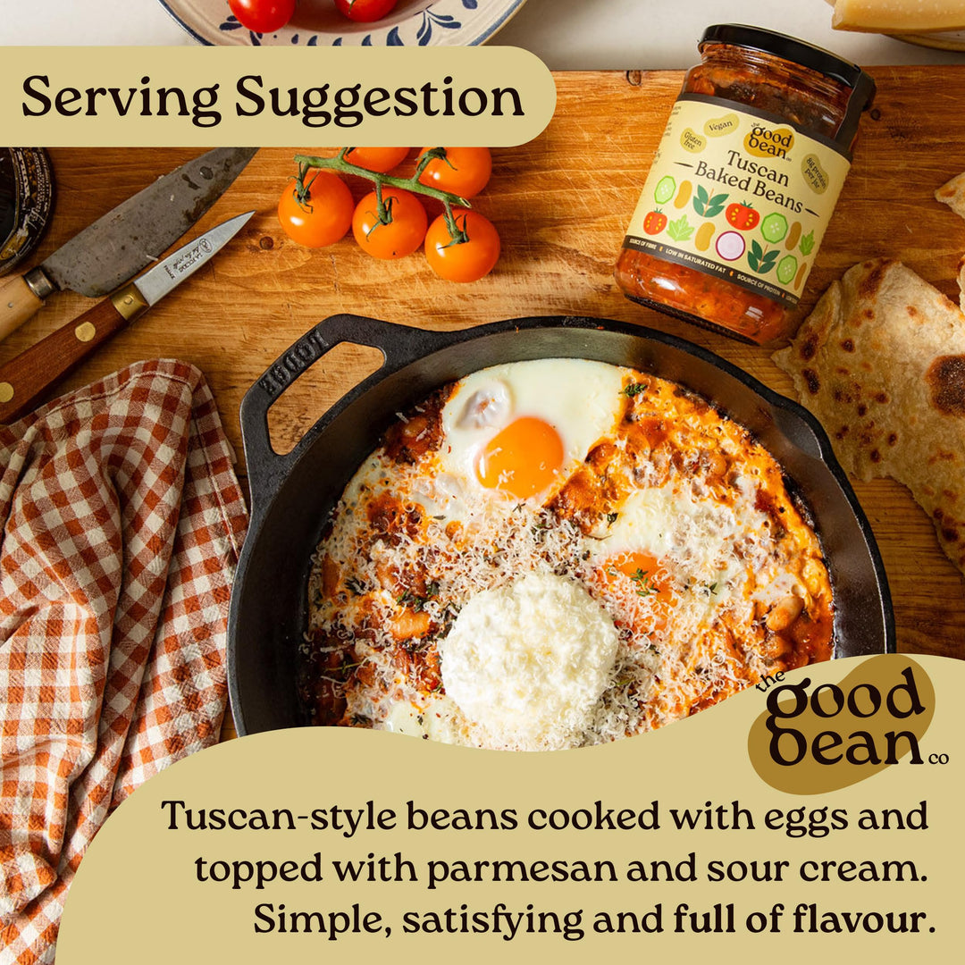 The Good Bean Co - Tuscan Baked Beans Cannellini Beans in Tomato Sauce 350g