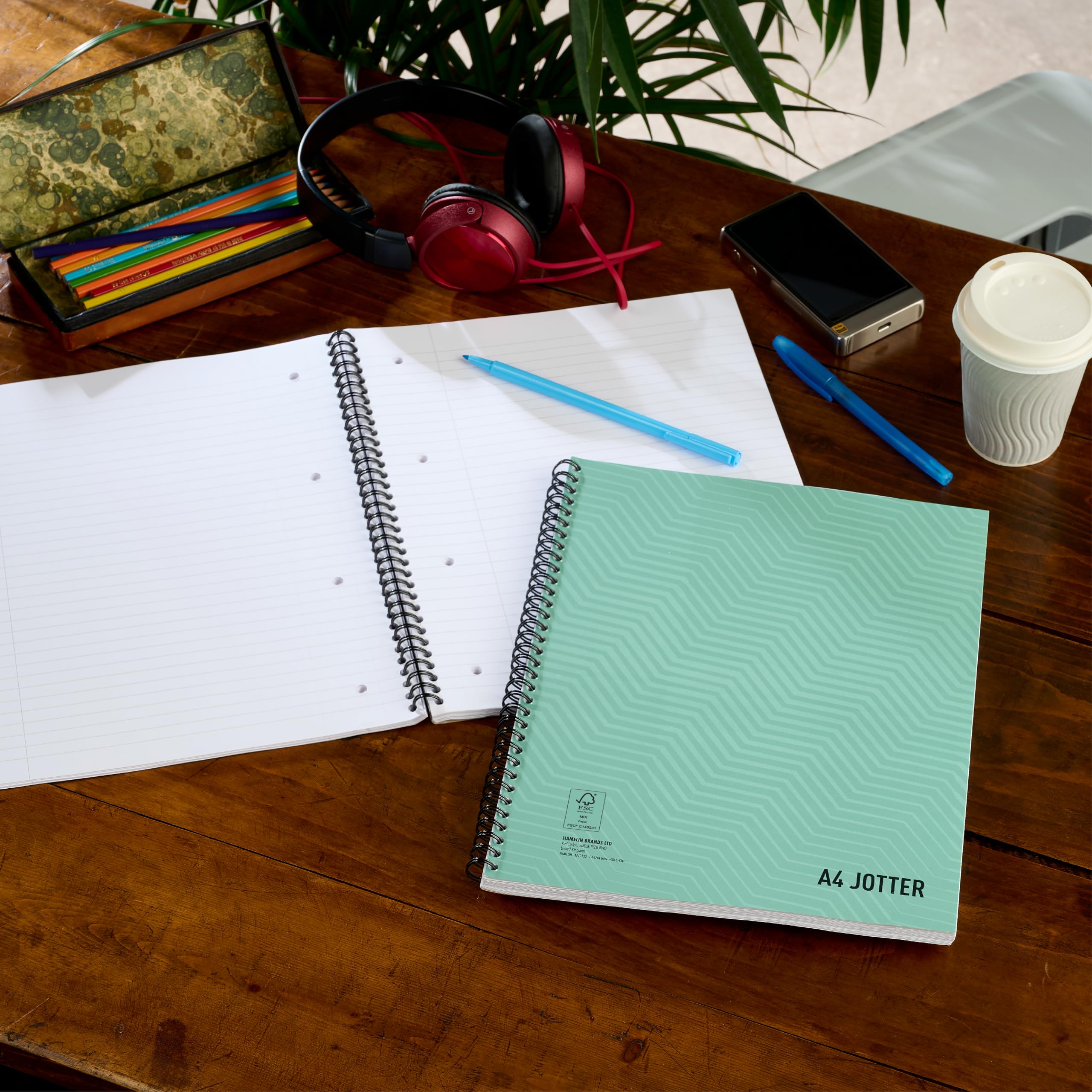 SUMMIT A4 Metallic Wirebound Notebook - 3 Pack, Ruled, 160 Pages, Green 5